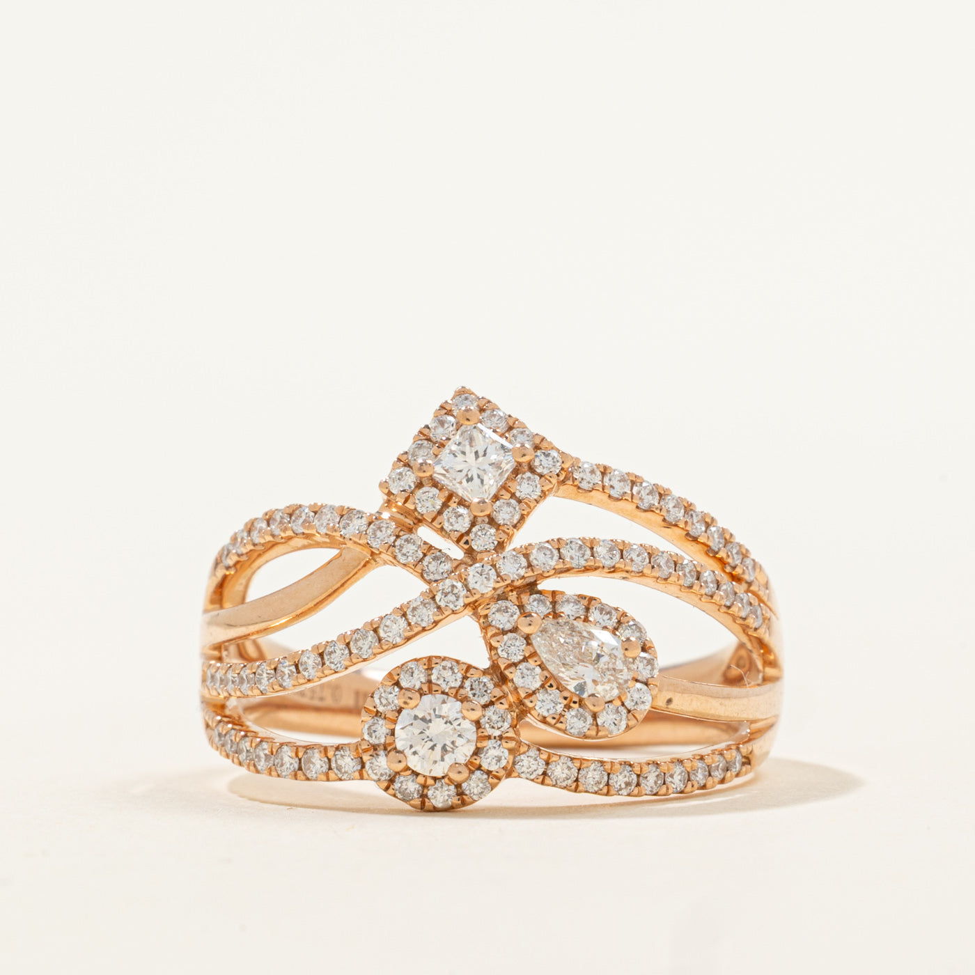 'Michael Hill' Diamond Crossover Ring | 0.75ctw | SZ 7.25 |
