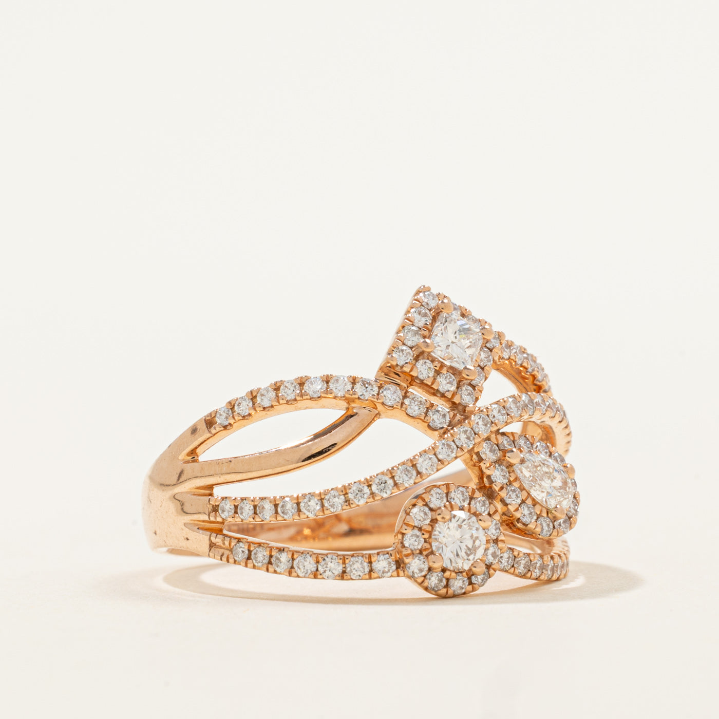 'Michael Hill' Diamond Crossover Ring | 0.75ctw | SZ 7.25 |