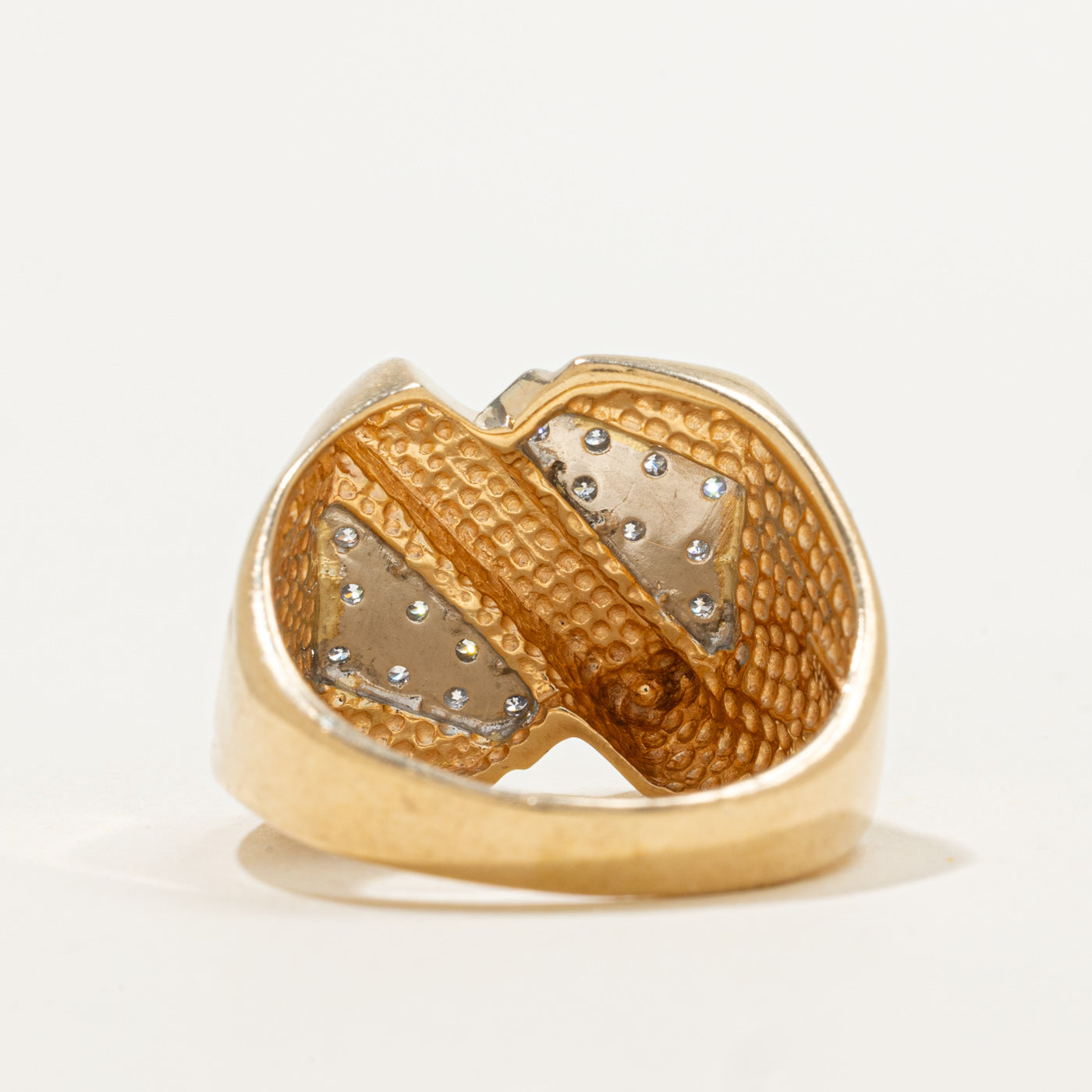 Diamond Cluster Wide Bypass Ring | 0.52ctw | SZ 10.25 |