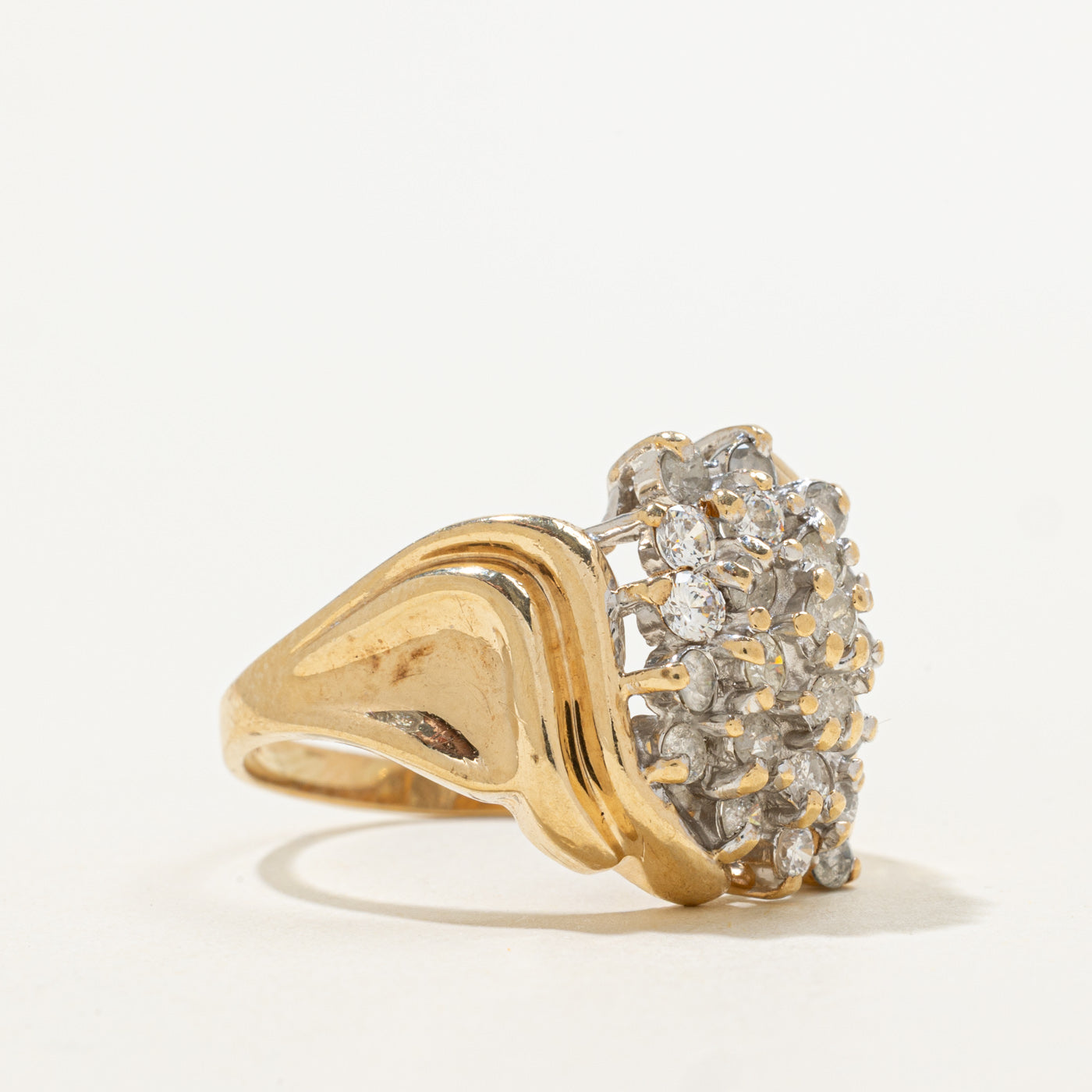 Cascade Diamond Cocktail Ring | 1.00ctw | SZ 8.75 |