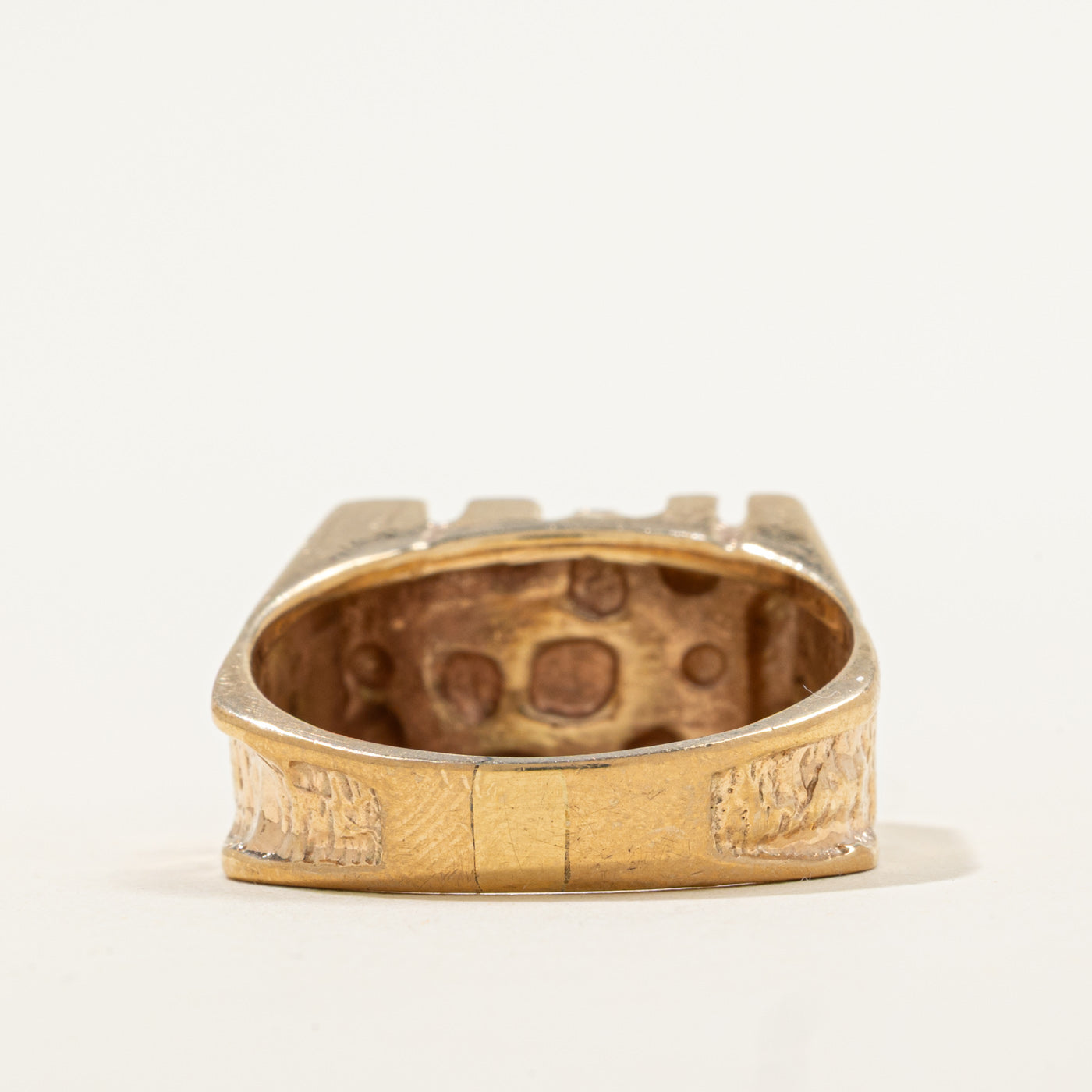 Bague en diamant à bord plat texturé | 0,17 ct | Taille 11,25 | 