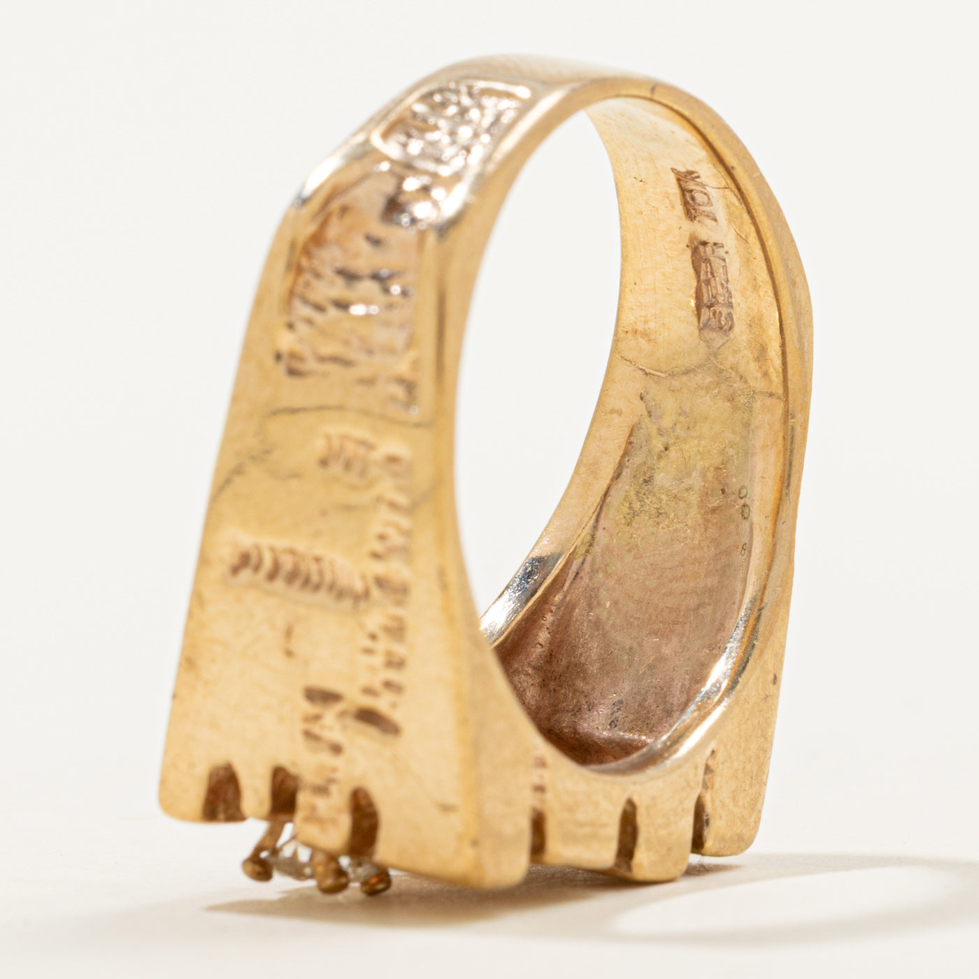 Bague en diamant à bord plat texturé | 0,17 ct | Taille 11,25 | 