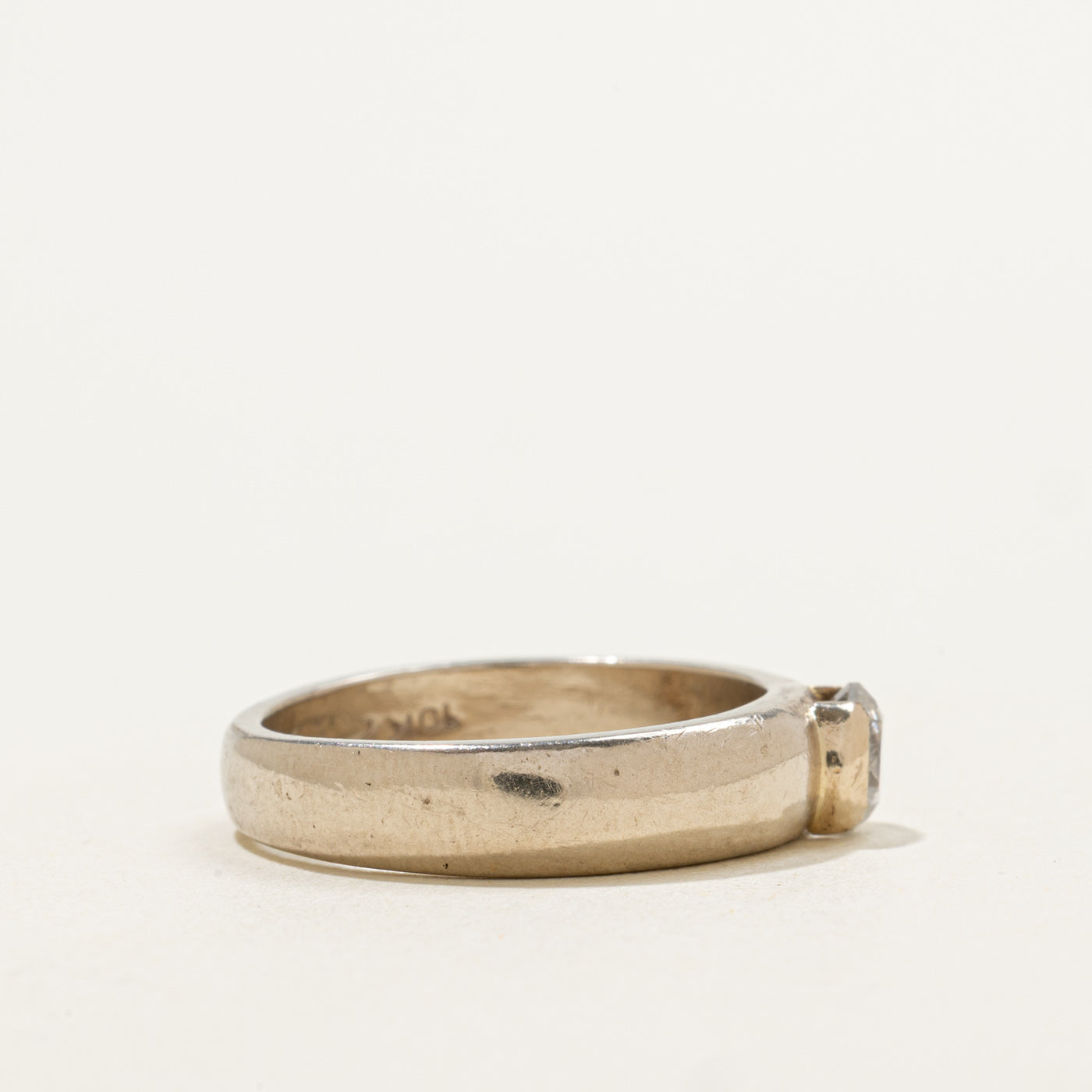 Bague solitaire diamant serti semi-clos | 0,50 ct | Taille 7,75 | 