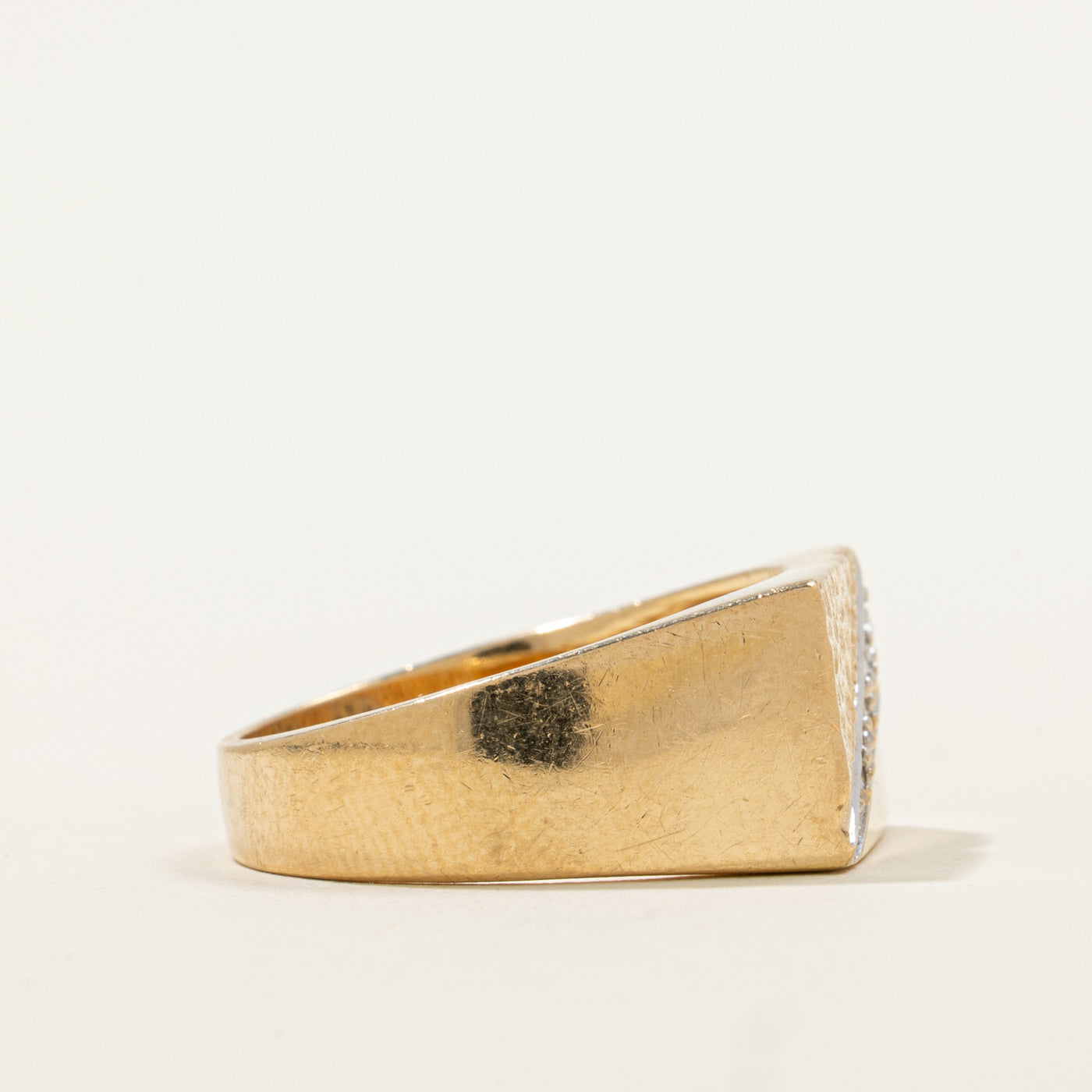 Diamond Flat Edge Ring | 0.12ctw | SZ 9.5 |