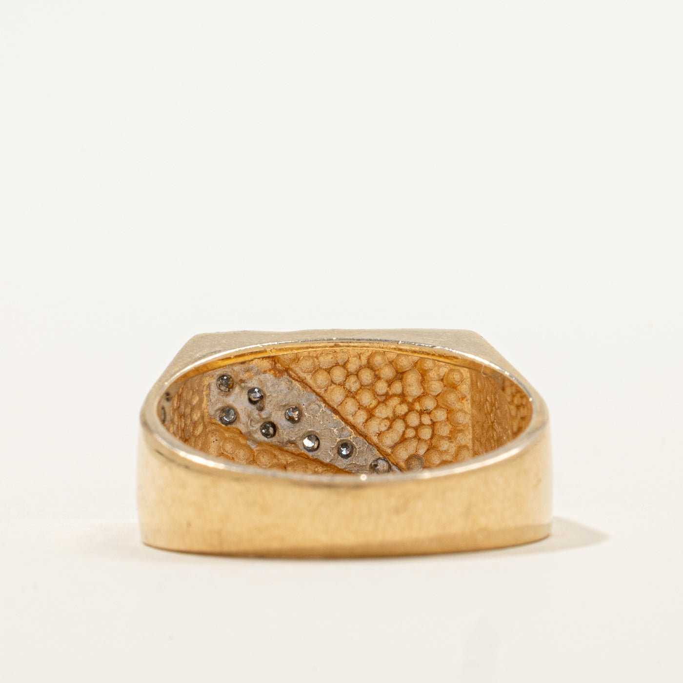 Diamond Flat Edge Ring | 0.12ctw | SZ 9.5 |