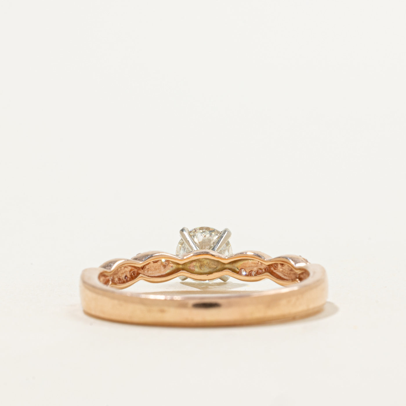 Diamond Solitaire Twisted 14k Ring | 0.73ct, 0.1ctw  | SZ 9.25 |