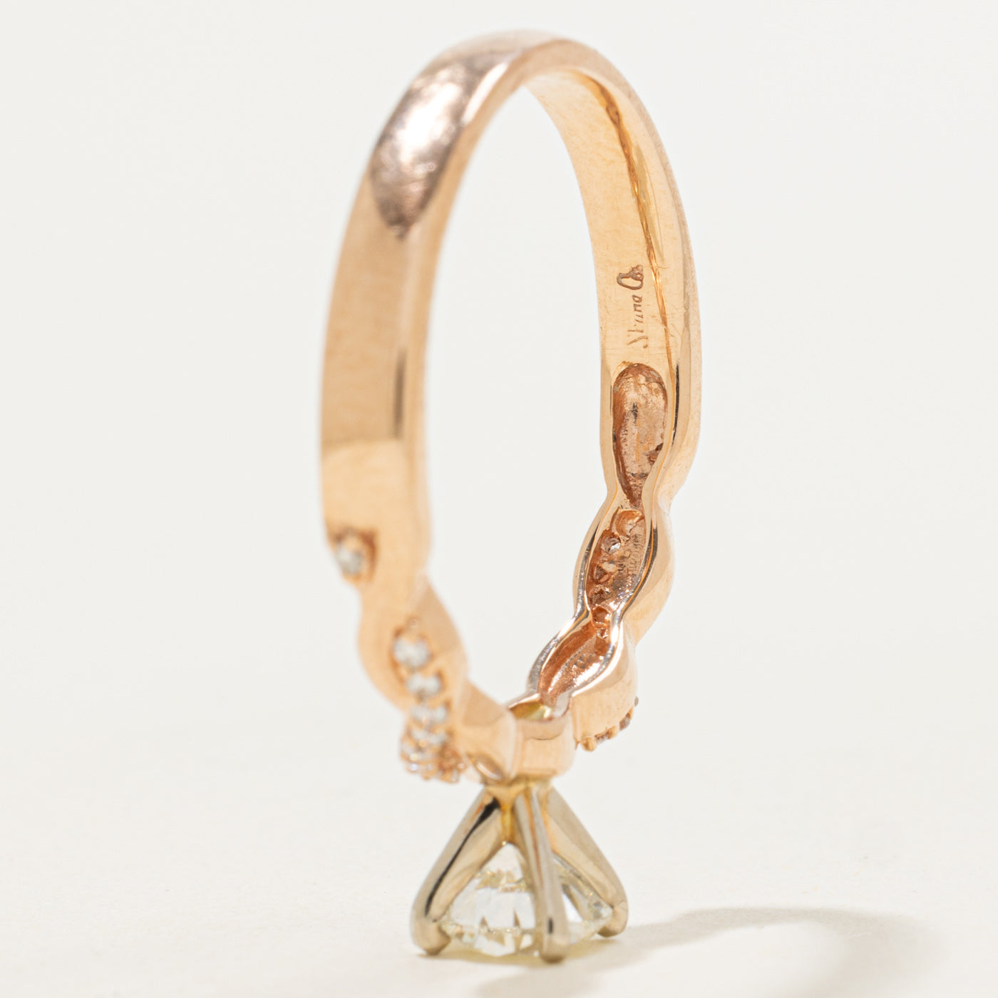Diamond Solitaire Twisted 14k Ring | 0.73ct, 0.1ctw  | SZ 9.25 |