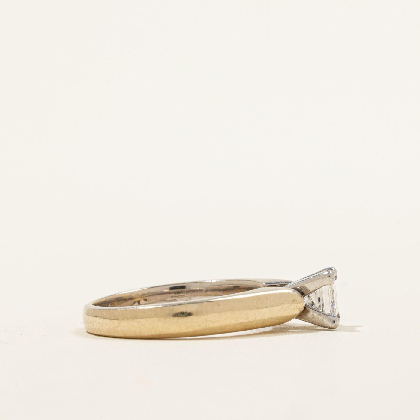 Bague de fiançailles solitaire en diamant princesse | 0,45 ct | Taille 4,5 | 