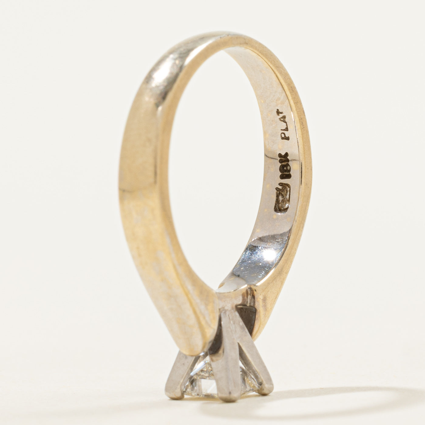 Bague de fiançailles solitaire en diamant princesse | 0,45 ct | Taille 4,5 | 