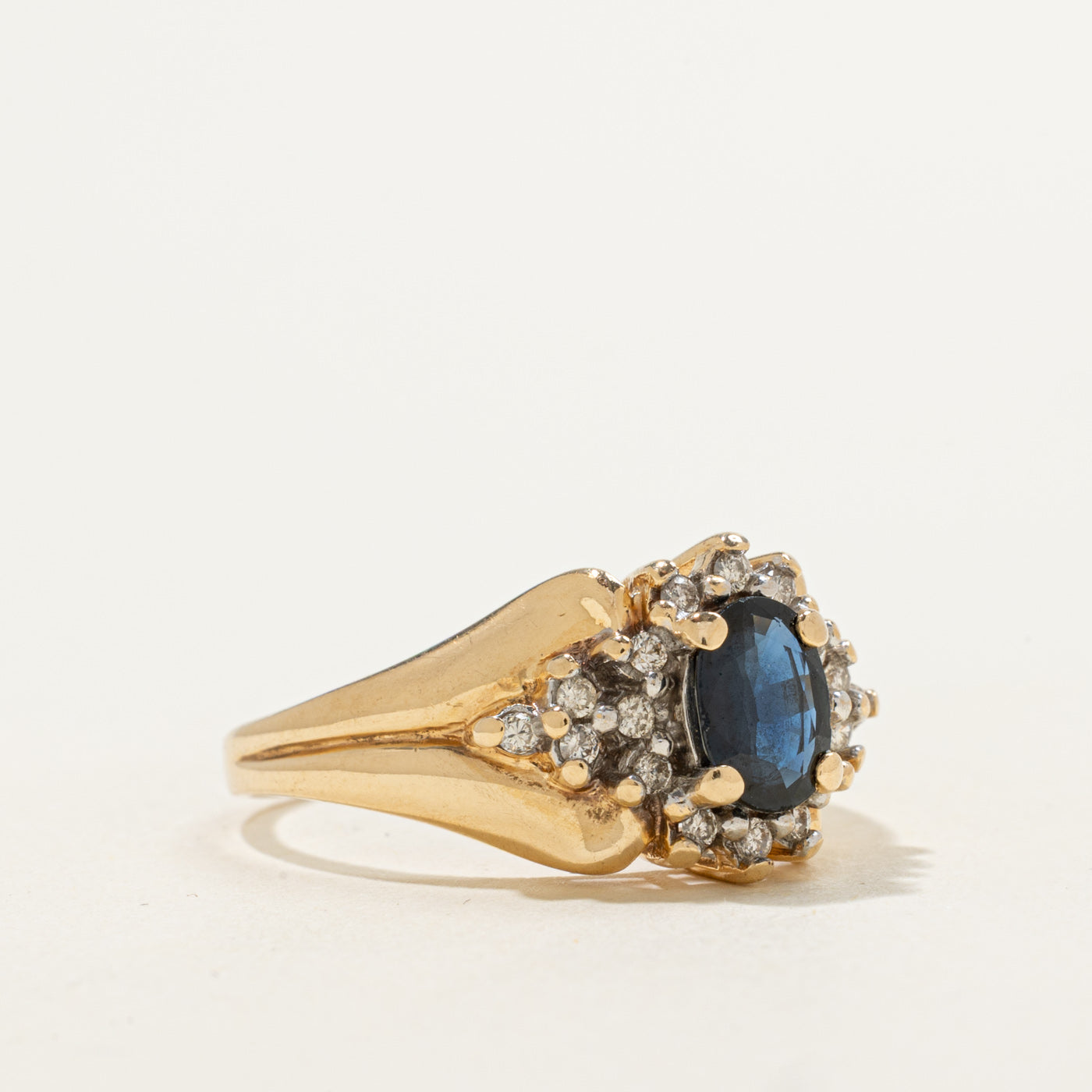 Sapphire & Diamond Cocktail 14k Ring | 0.76ct, 0.17ctw | SZ 8.25 |