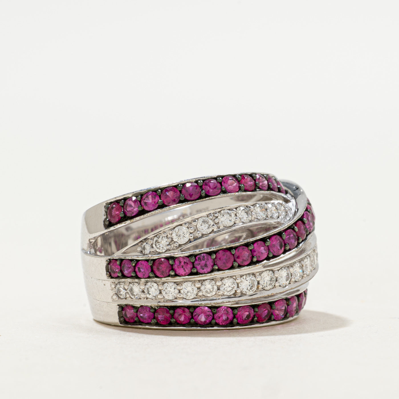 Ruby & Diamond Crossover Ring | 1.65ctw, 0.70ctw | SZ 6.25 |
