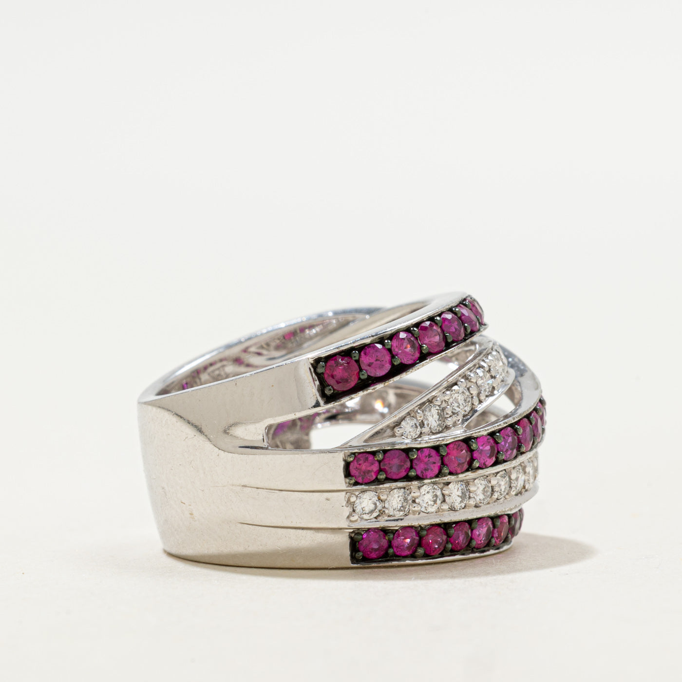 Ruby & Diamond Crossover Ring | 1.65ctw, 0.70ctw | SZ 6.25 |