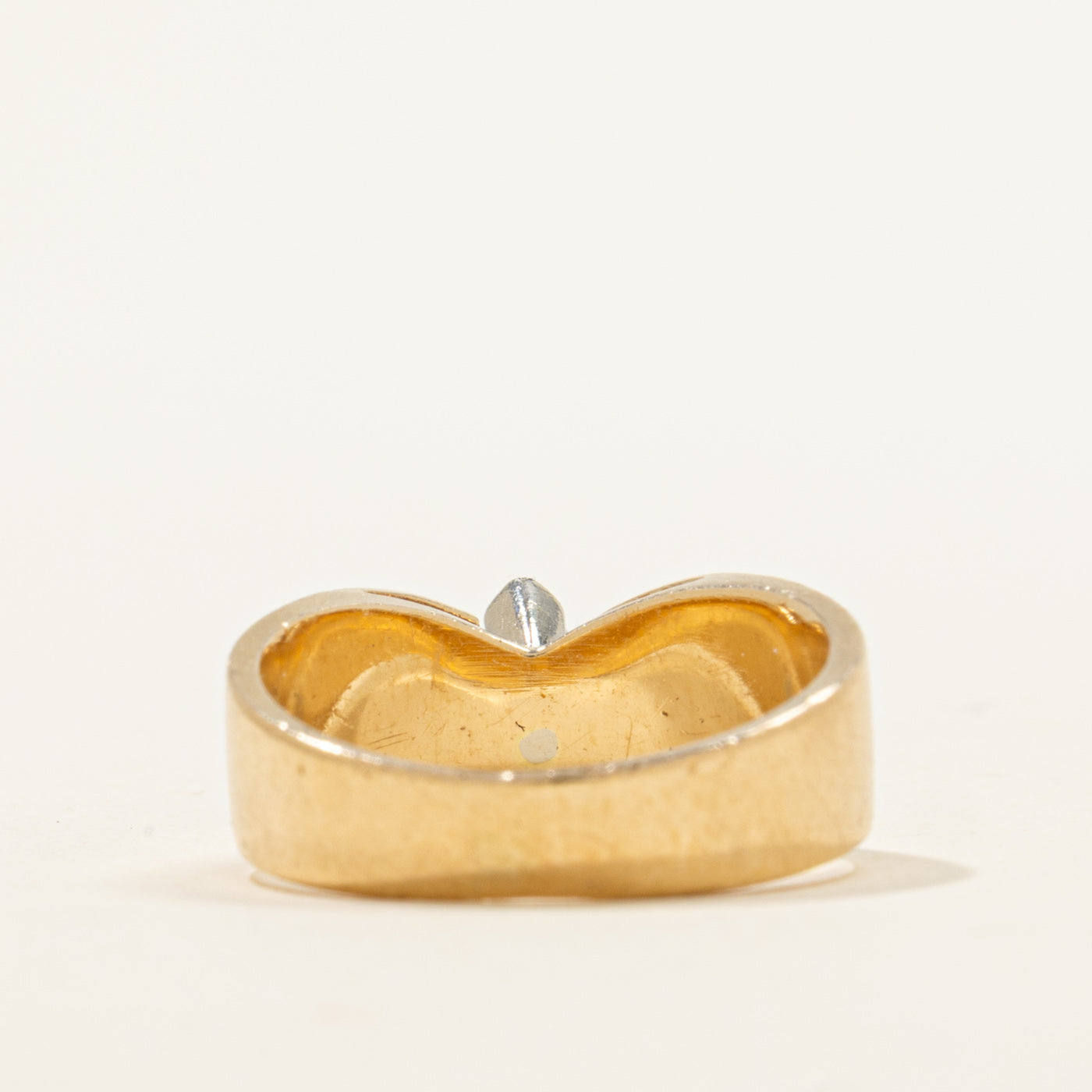 Bague en diamant taille marquise chevron | 0,39 ct | Taille 5 | 