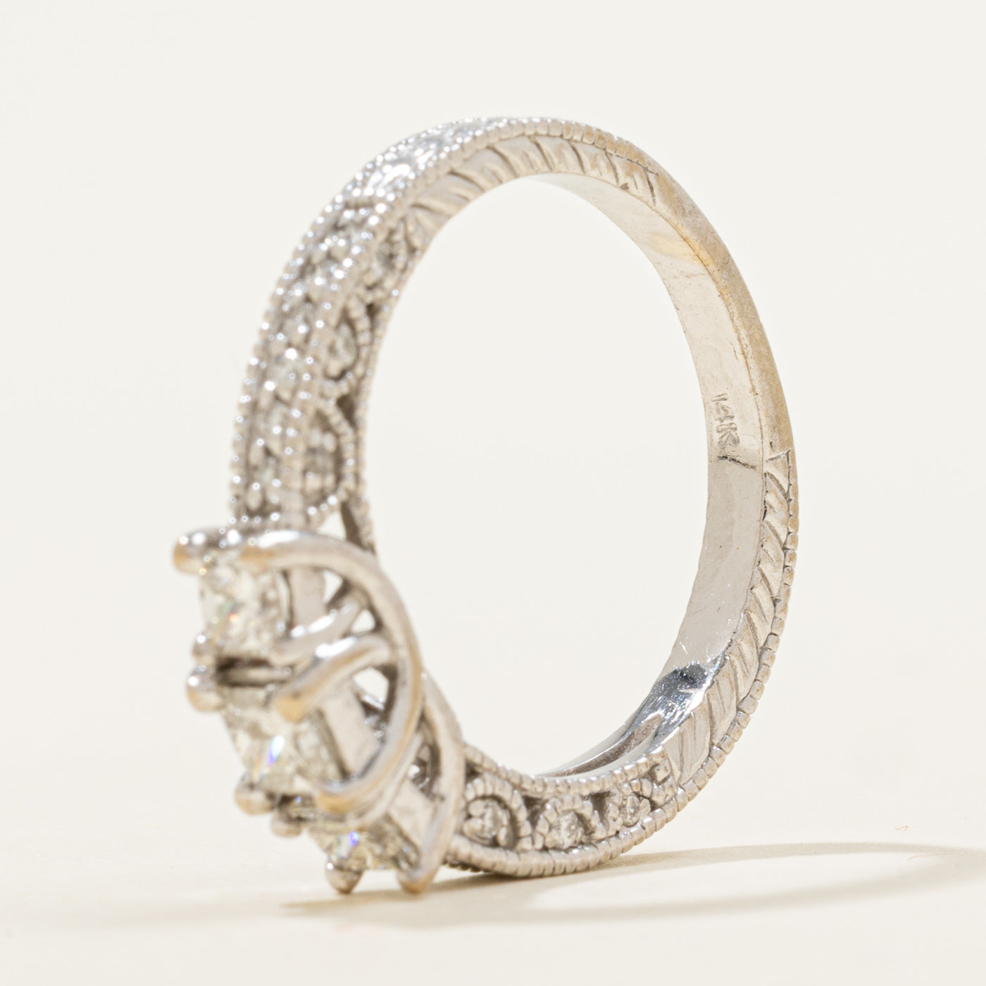 Ornate Diamond Engagement Ring | 0.80ctw | SZ 7.25 |