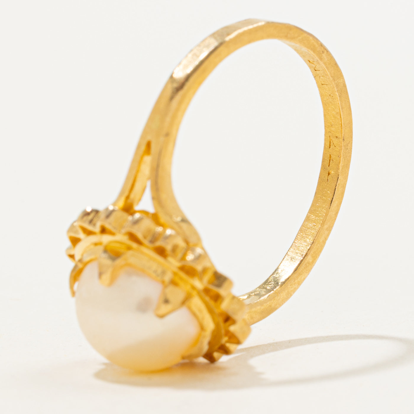 Wavy Halo Pearl Cocktail Ring | 4.34ct | SZ 8.25 |