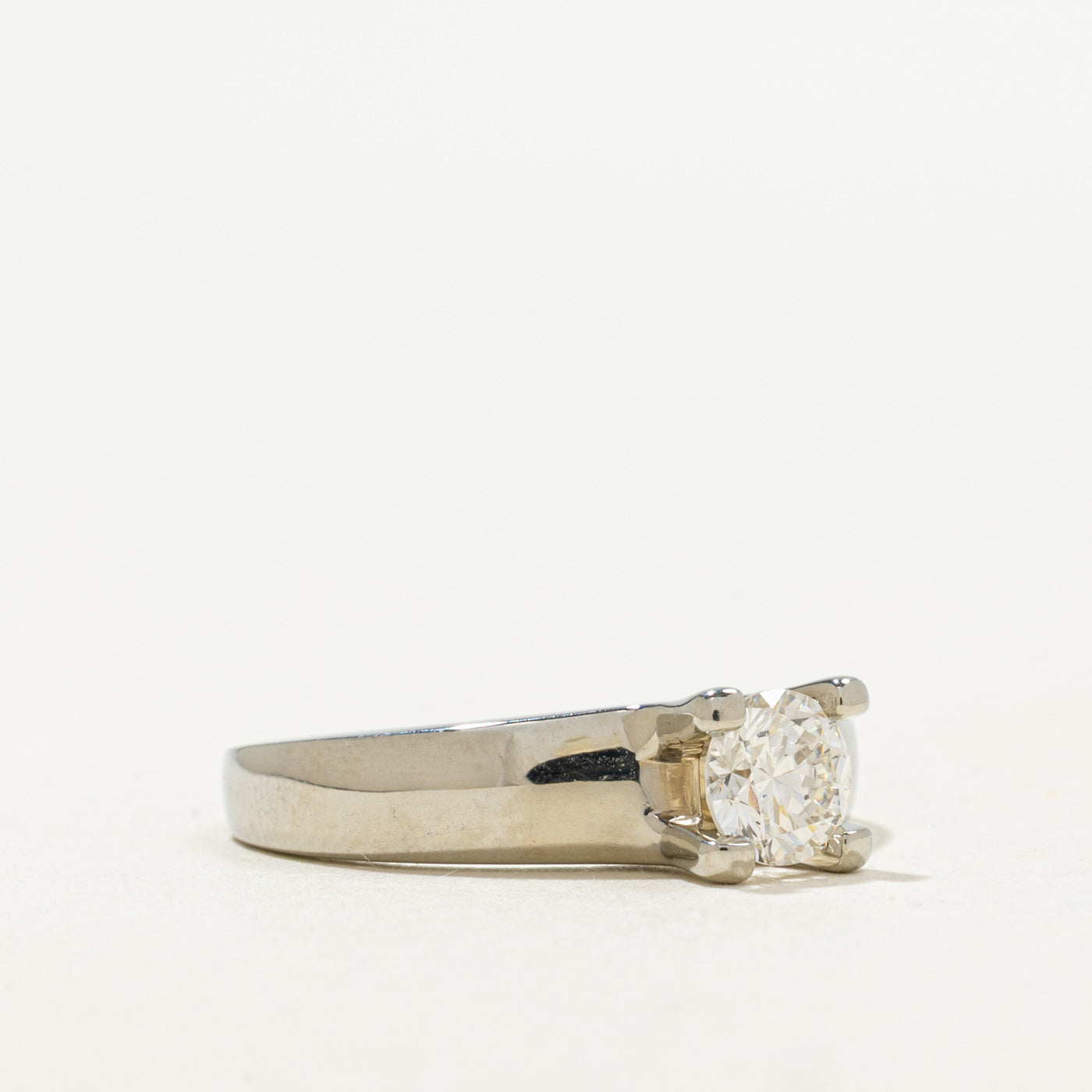 Wide Band Solitaire Engagement Ring | 0.61ct | SI1, I | SZ 6 |