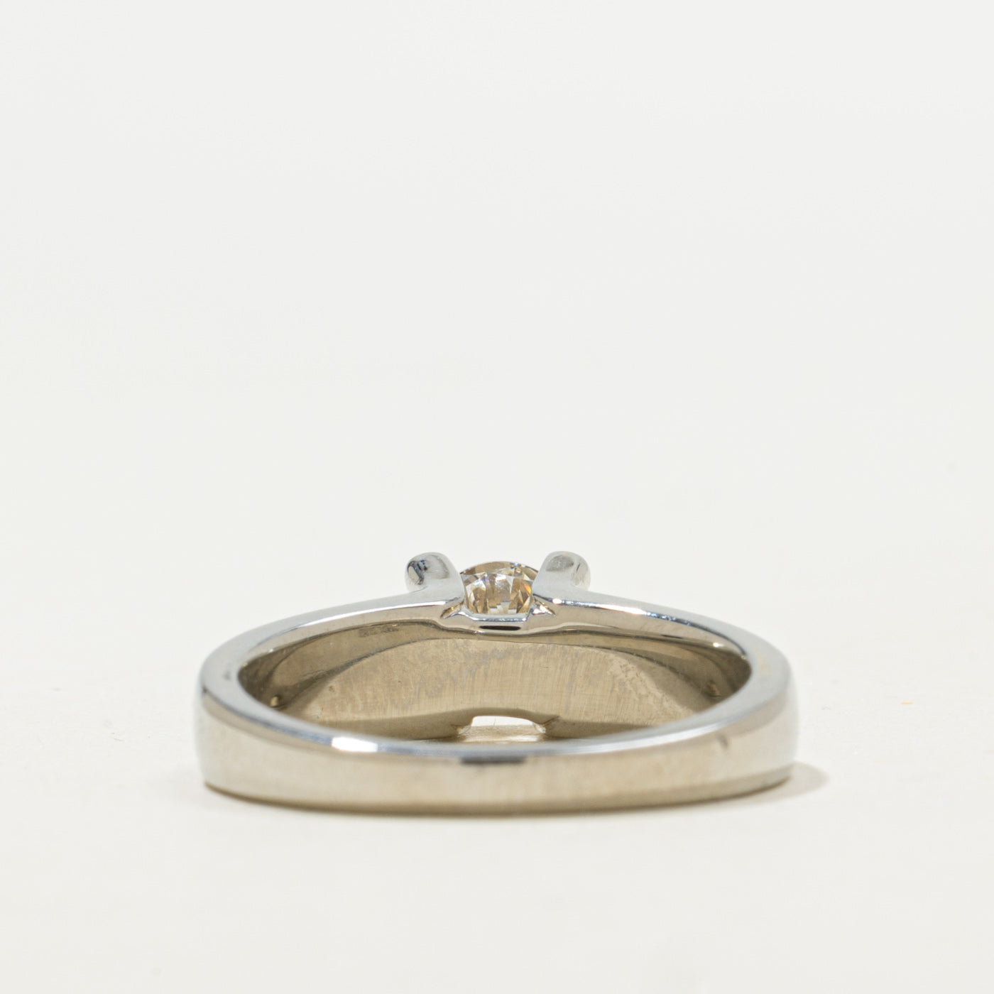 Wide Band Solitaire Engagement Ring | 0.61ct | SI1, I | SZ 6 |