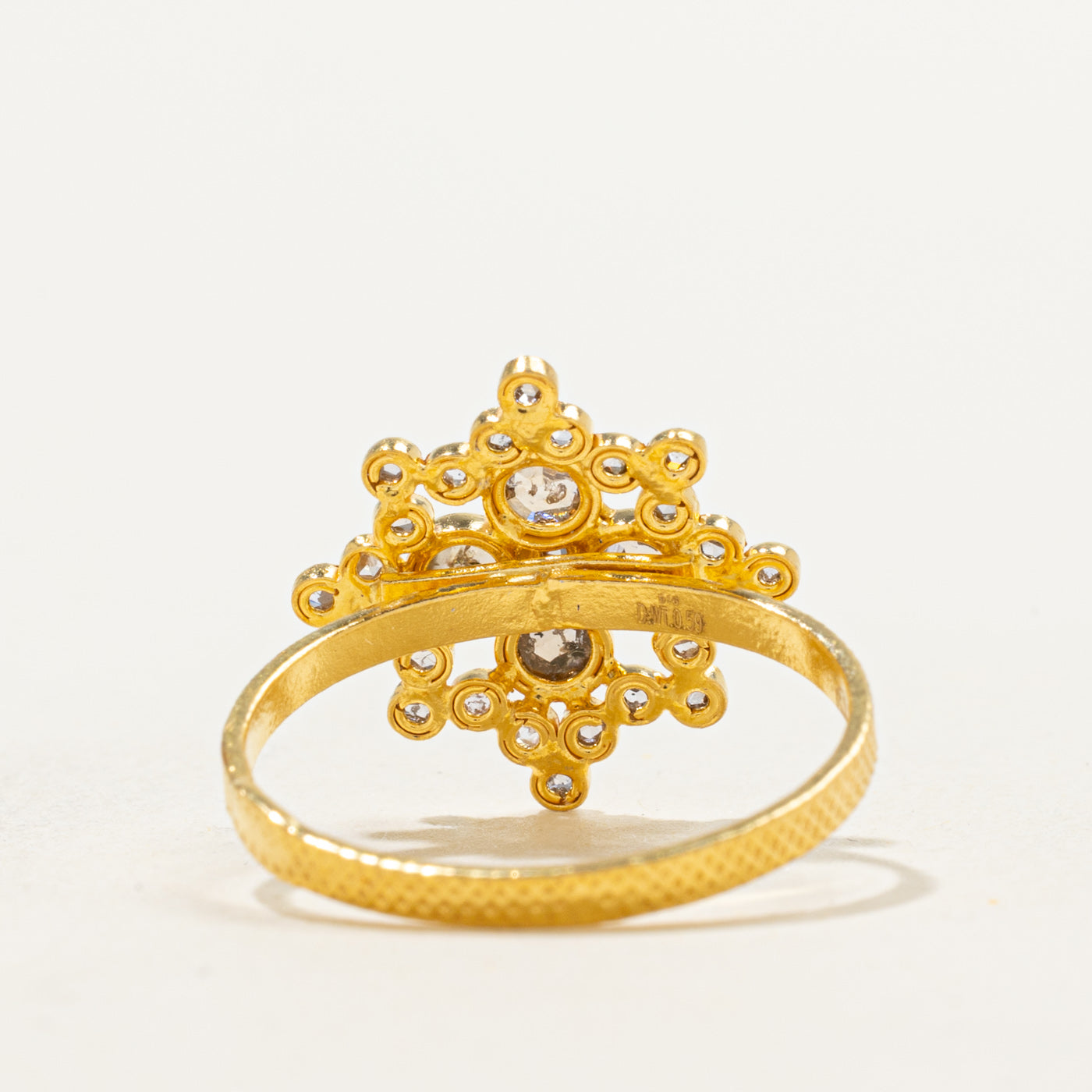 Bague sertie de diamants taille rose | 0,50 ct | Taille 6 | 