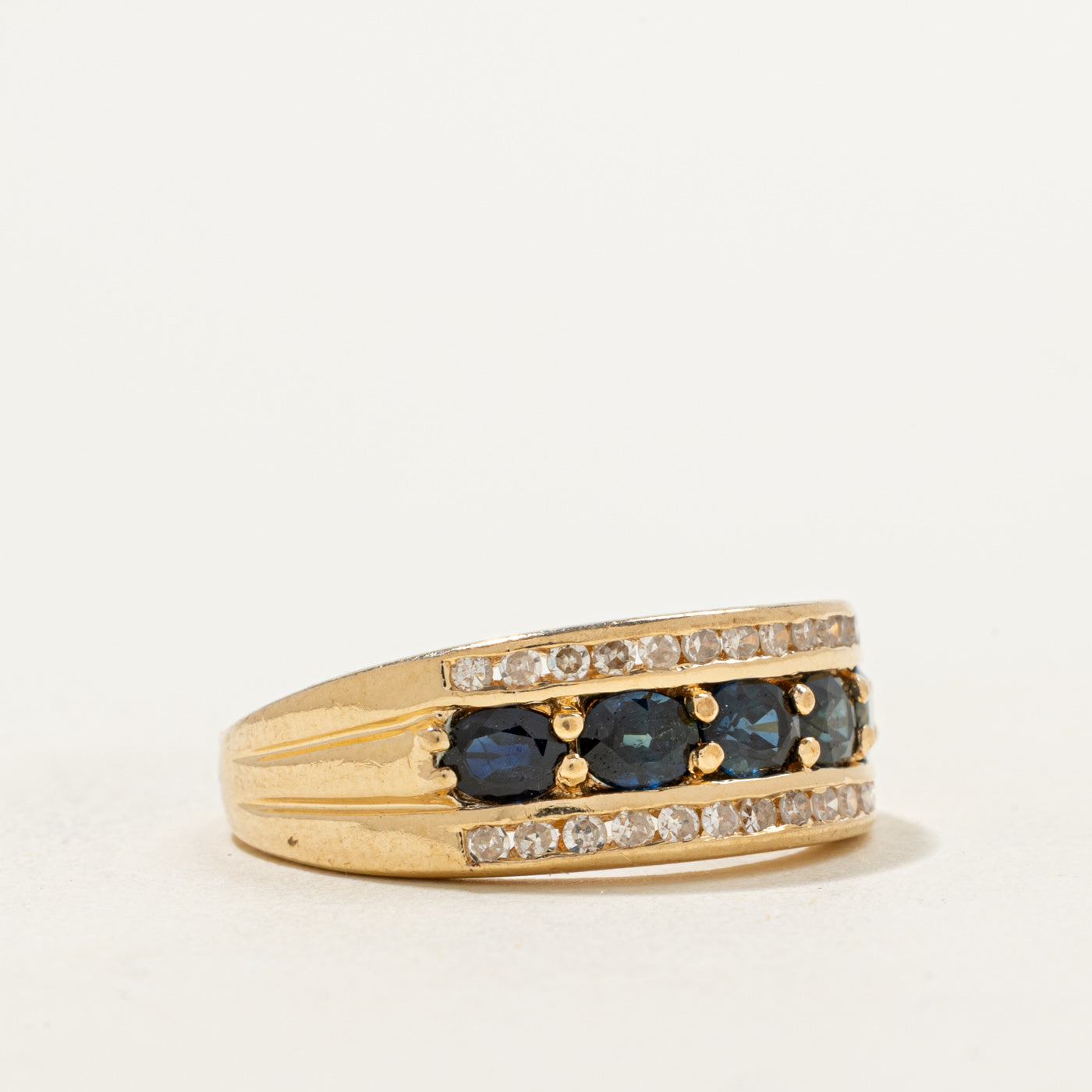 Diamond & Sapphire Tapered Band | 1.20ctw, 0.23ctw | SZ 6 |