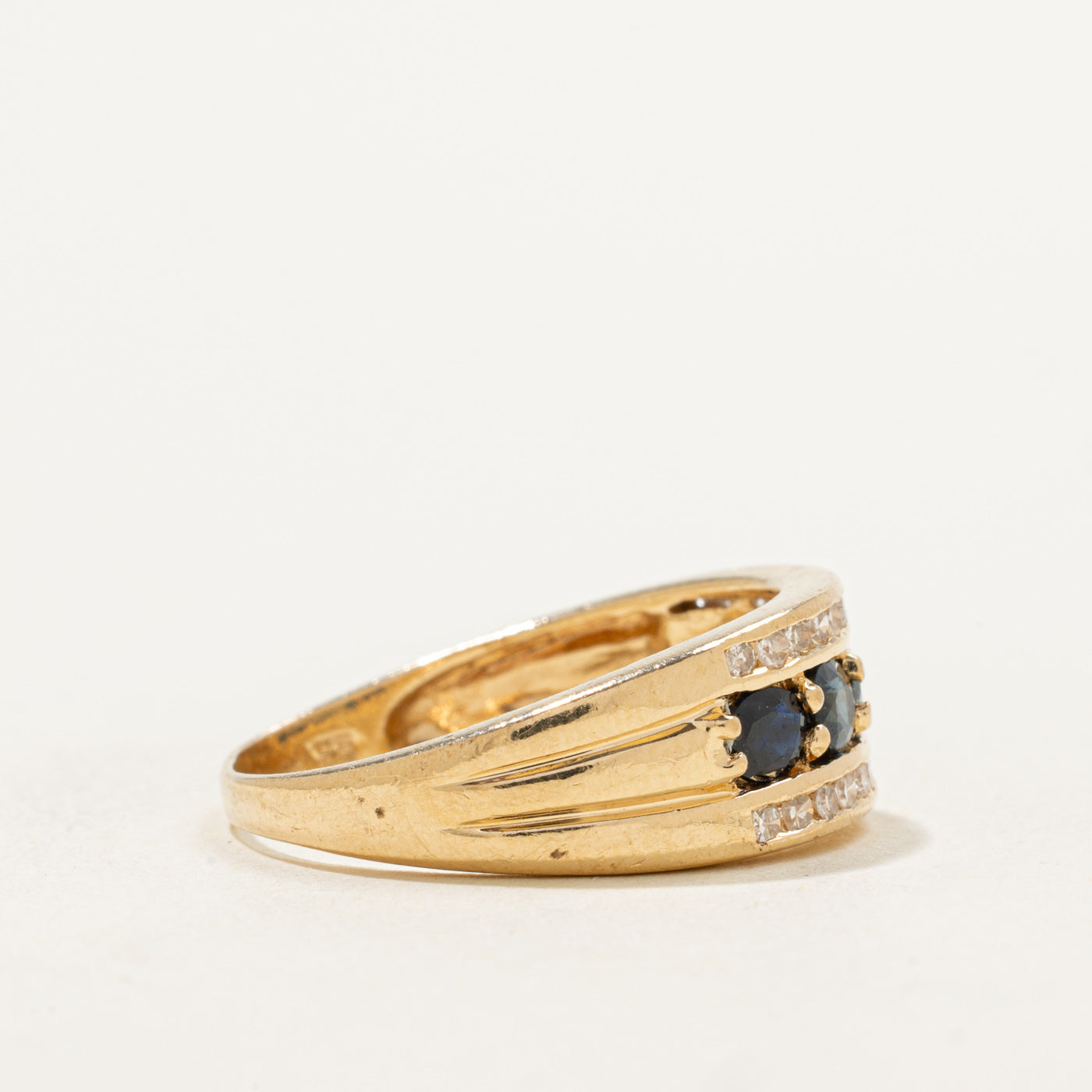 Diamond & Sapphire Tapered Band | 1.20ctw, 0.23ctw | SZ 6 |