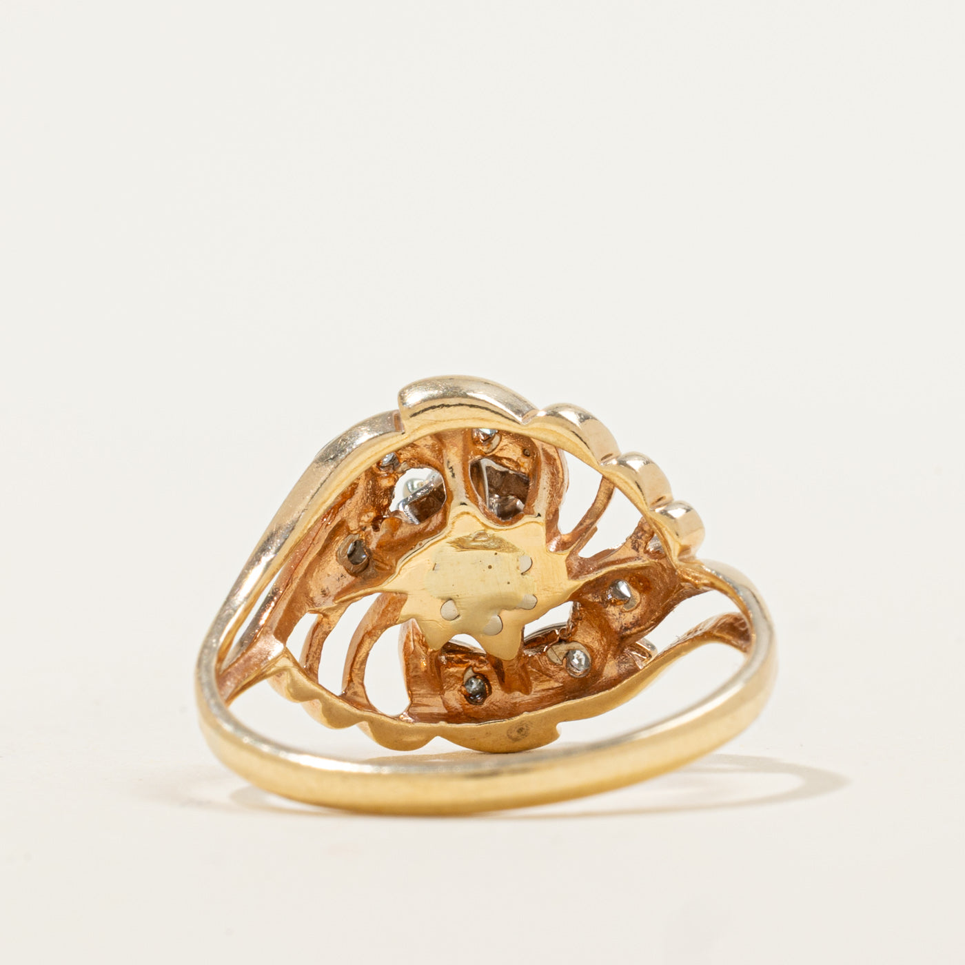 Flower Design Spiral Diamond Ring | 0.48ctw | SZ 8.25 |