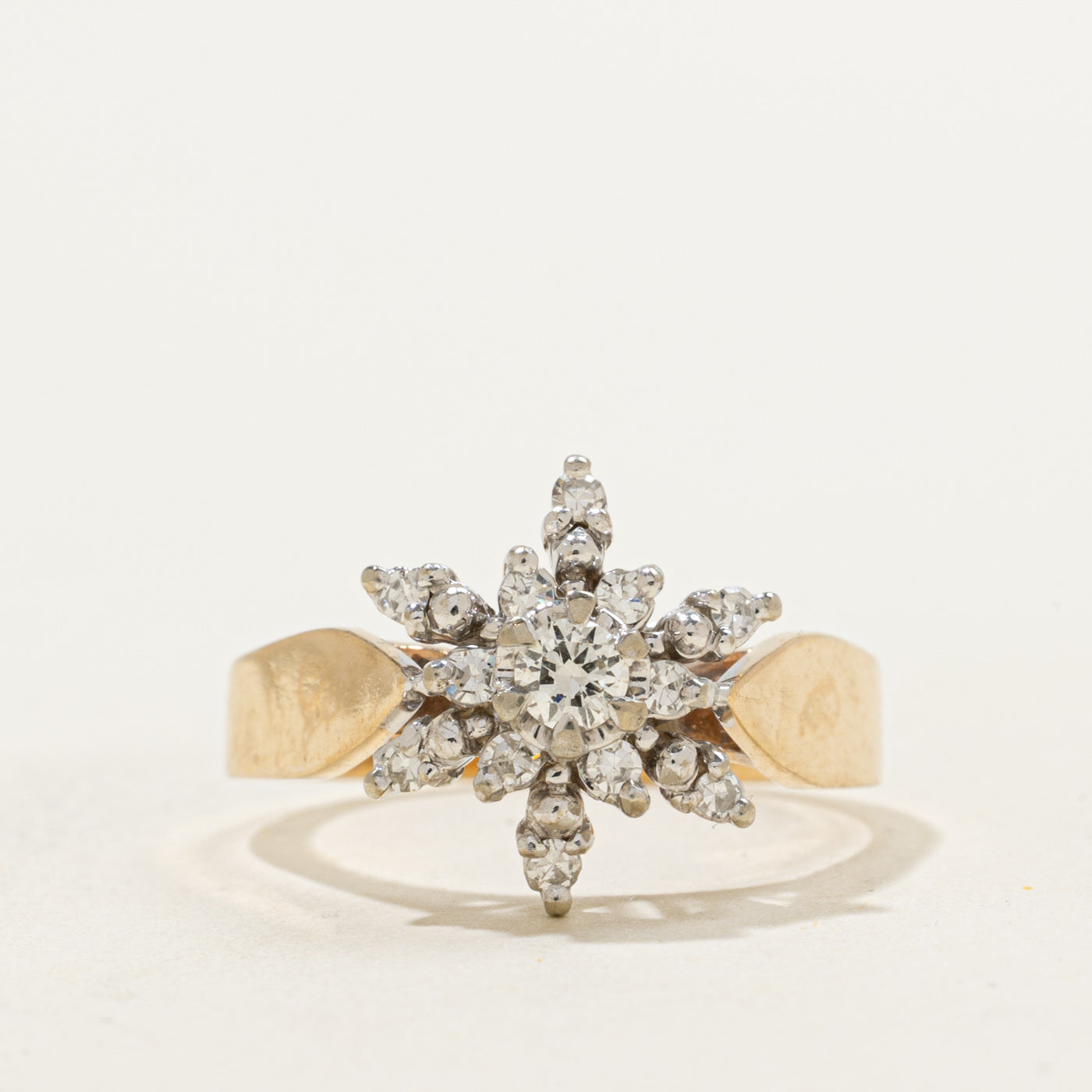 Starburst Diamond Cathedral Ring | 0.27ctw | SZ 5.5 |