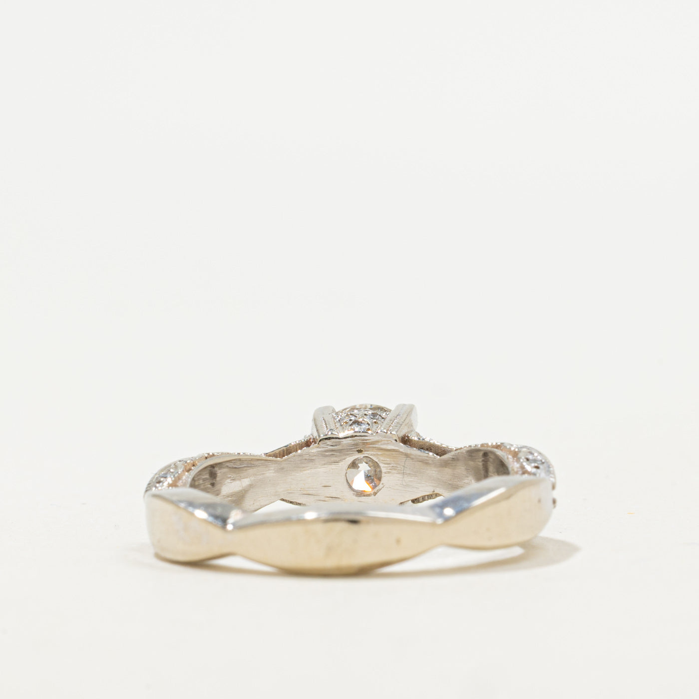 Milgrain Diamond Side Stone Engagement Ring | 1.41ctw | SZ 6.25 |