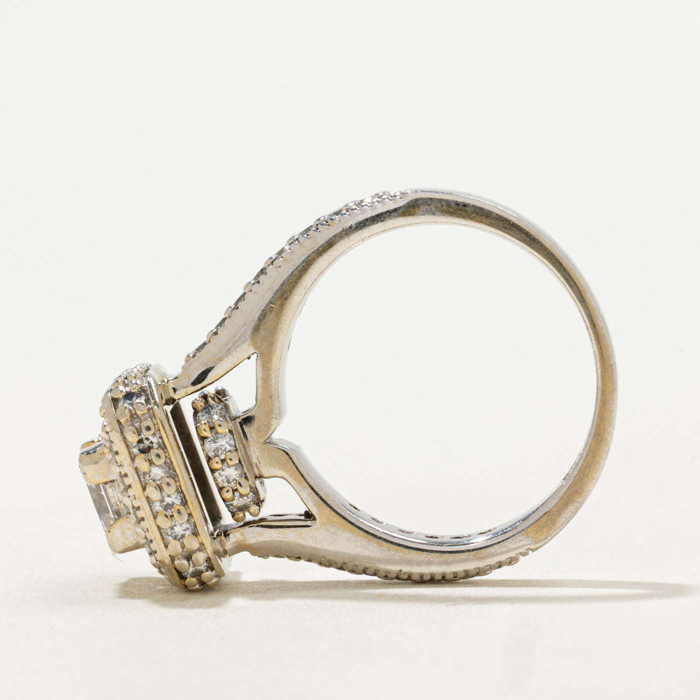 Diamond Halo Cathedral Engagement Ring | 1.74ctw | SZ 6 |