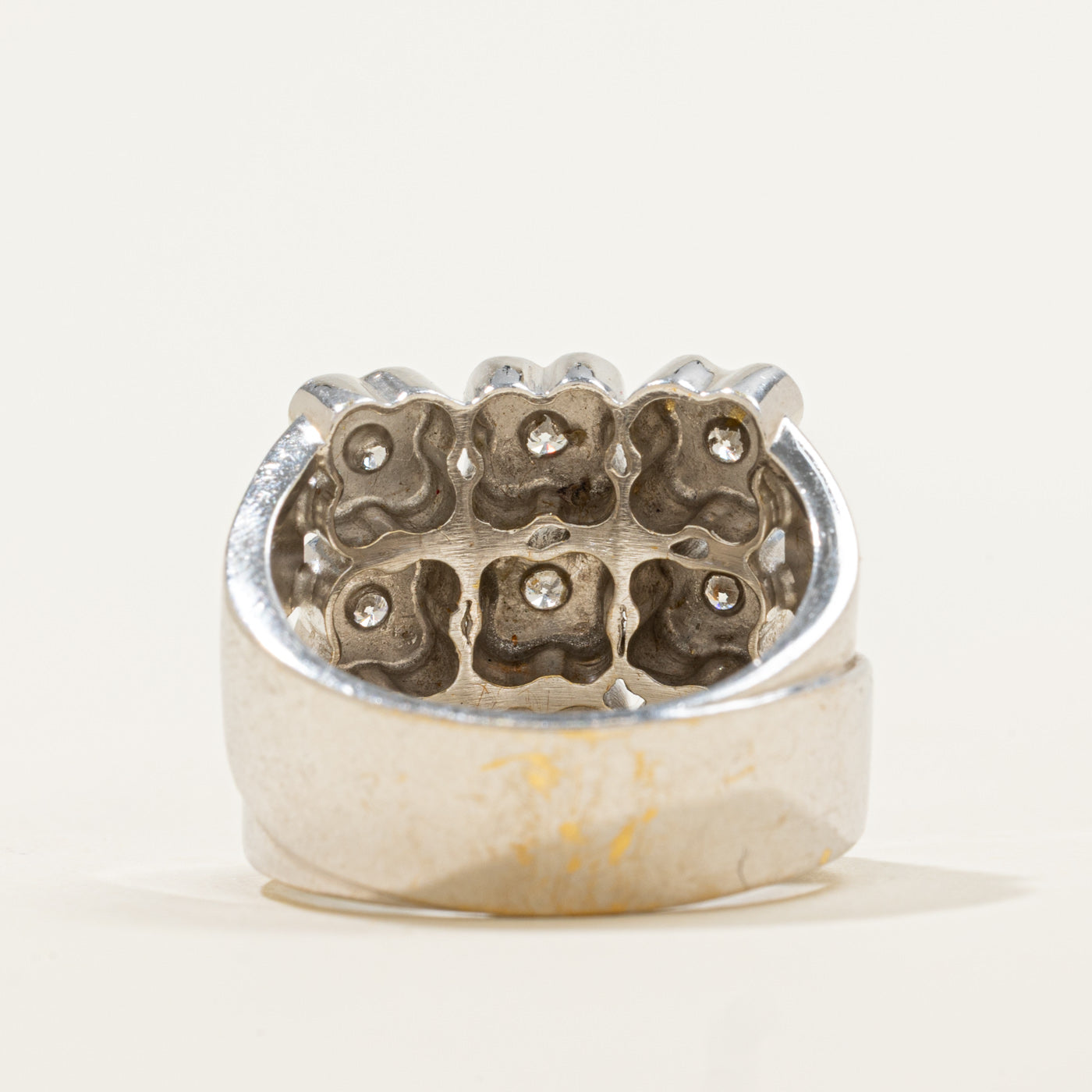 Bague fleur sertie de diamants en grille | 0,27 ct | Taille 7,5 | 