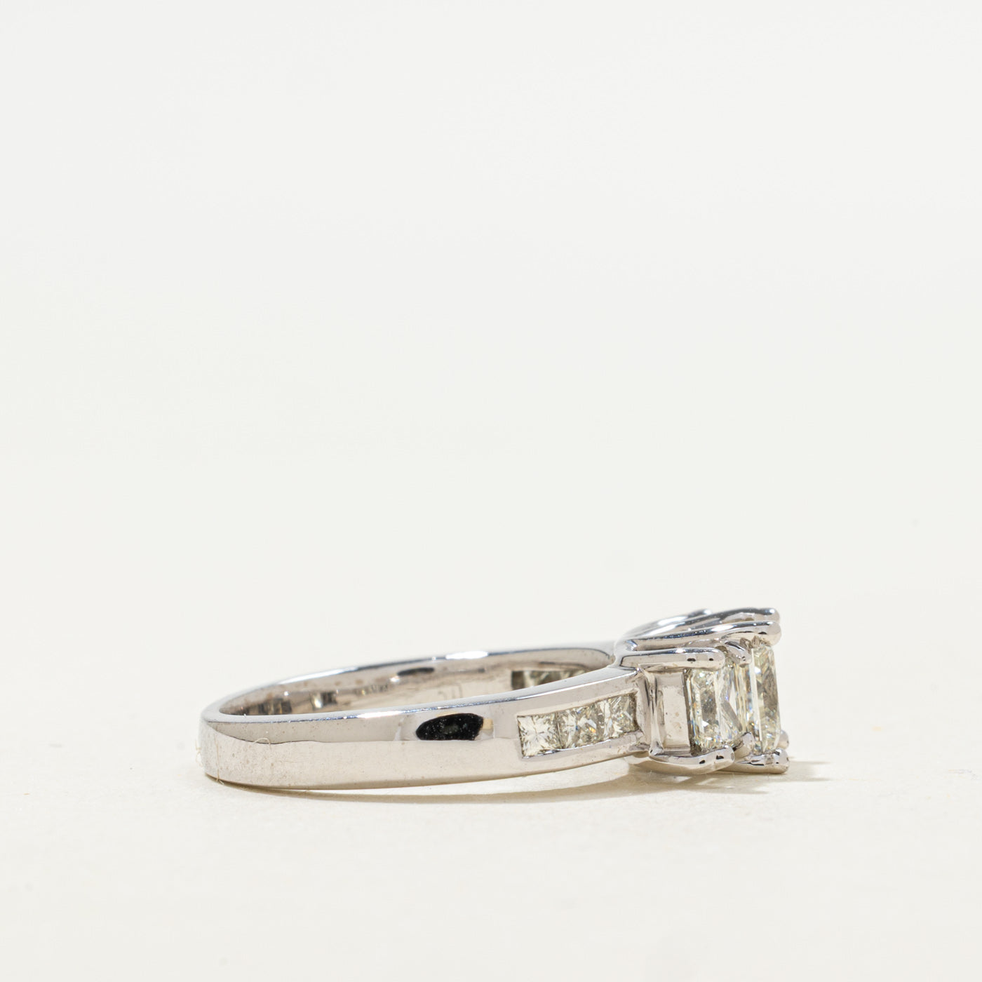 Three Stone Princess Diamond Engagement Ring | 1.39ctw | SZ 4.5 |