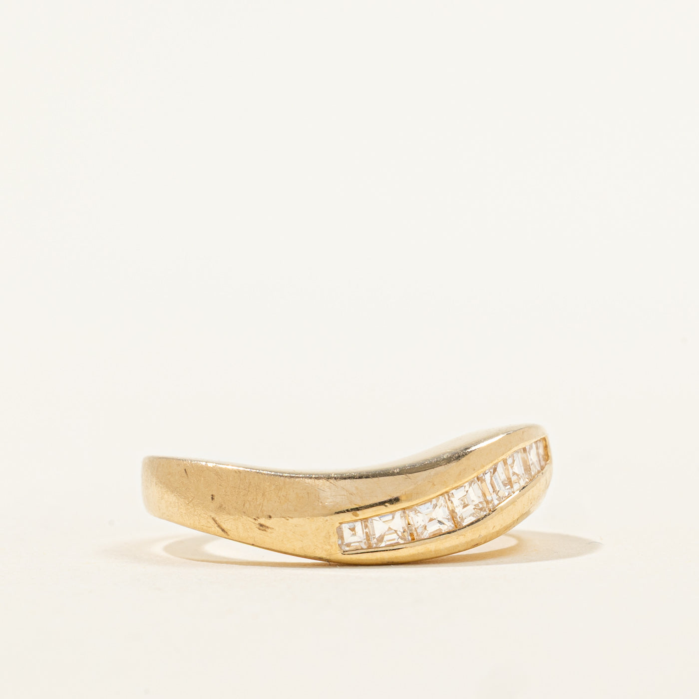 Bague Wave sertie de diamants en canal | 0,24 ct | Taille 5,25 | 