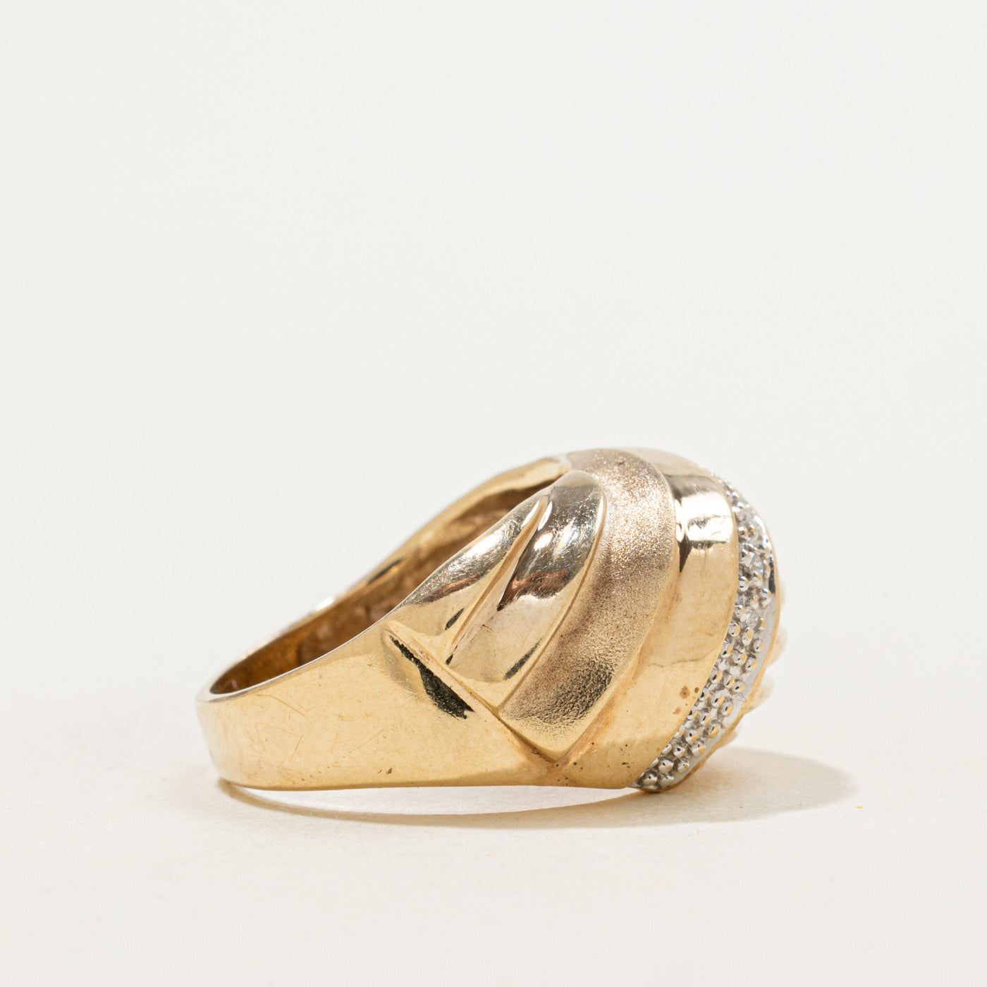 Textured Diamond Dome Ring | 0.015ctw | SZ 5 |