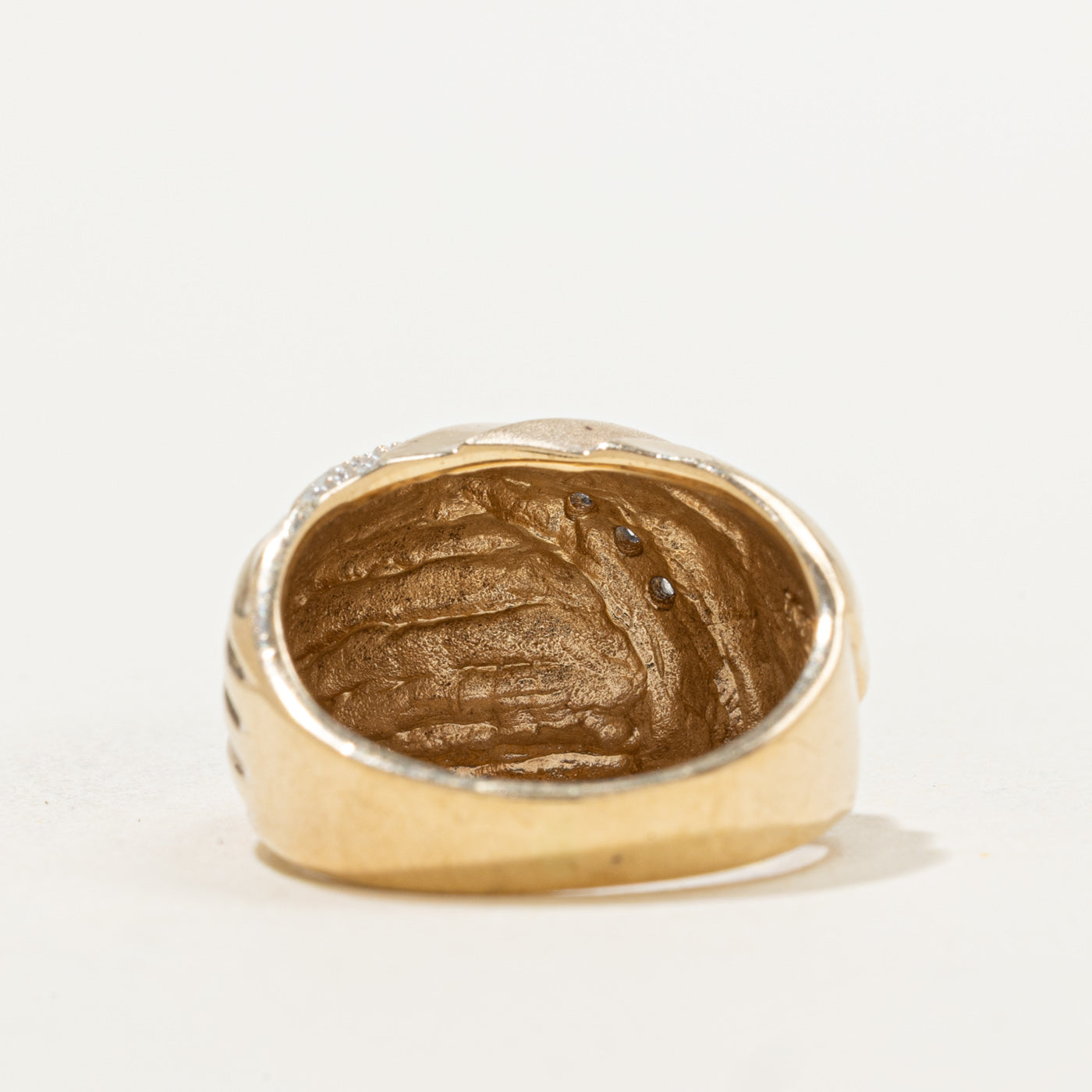Textured Diamond Dome Ring | 0.015ctw | SZ 5 |