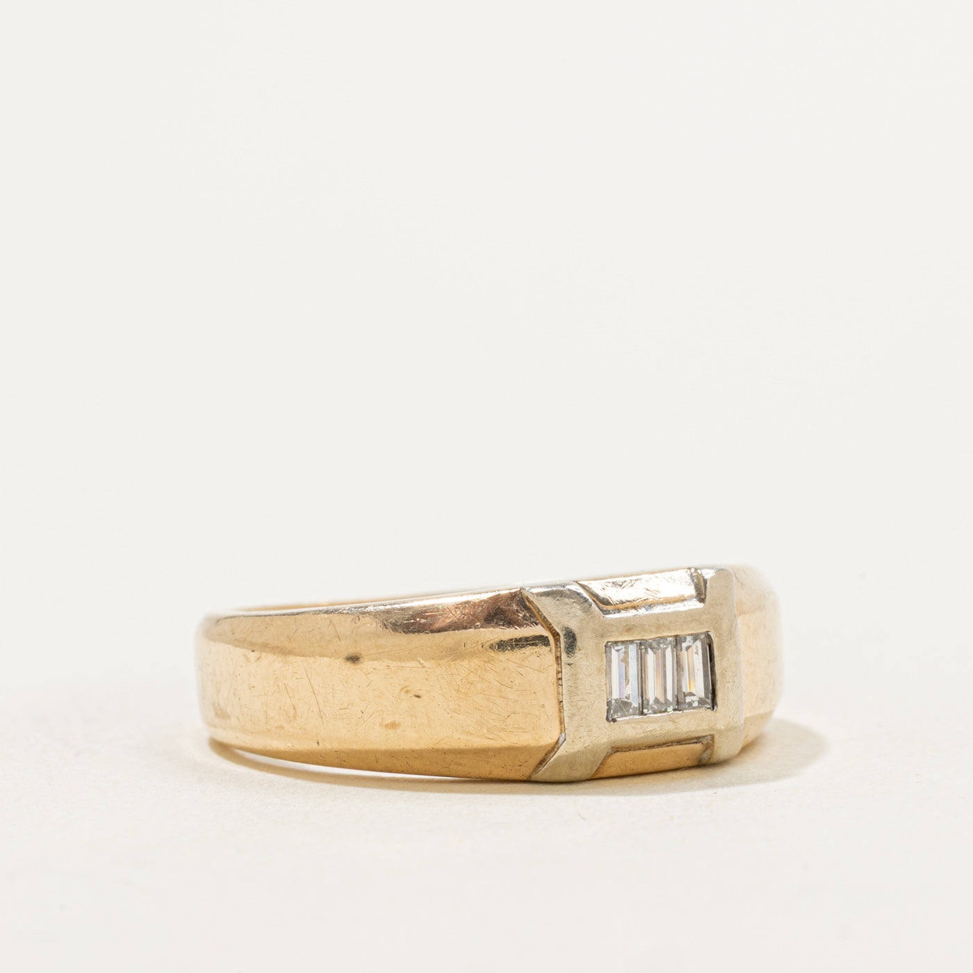 Three Stone Baguette Diamond Ring | 0.09ctw | SZ 8.75 |