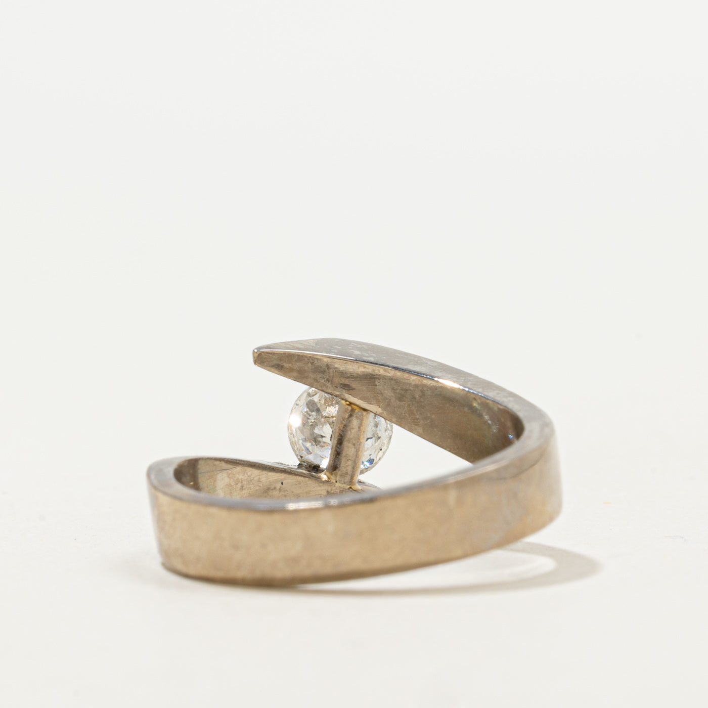 Bague solitaire diamant Bypass | 0,52 ct | Taille 6 | 