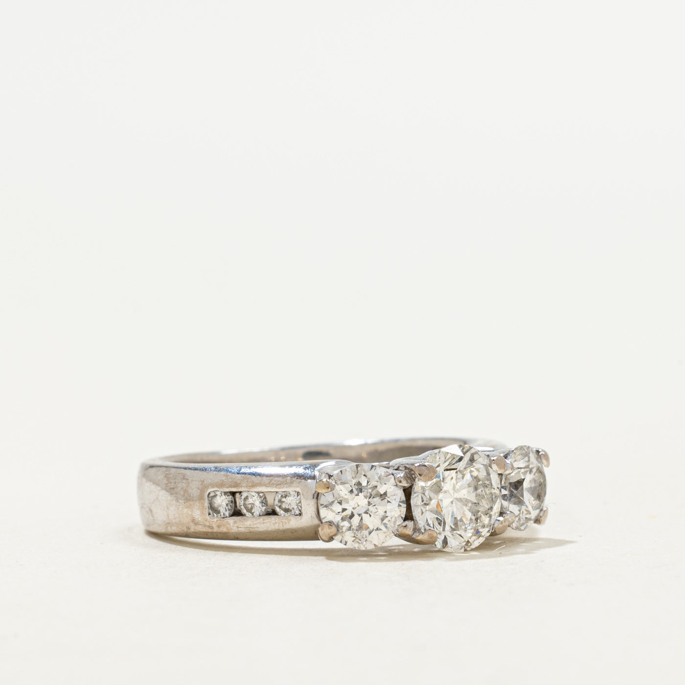 Accented Three Stone Diamond Engagement Ring | 1.50ctw | SZ 6 |