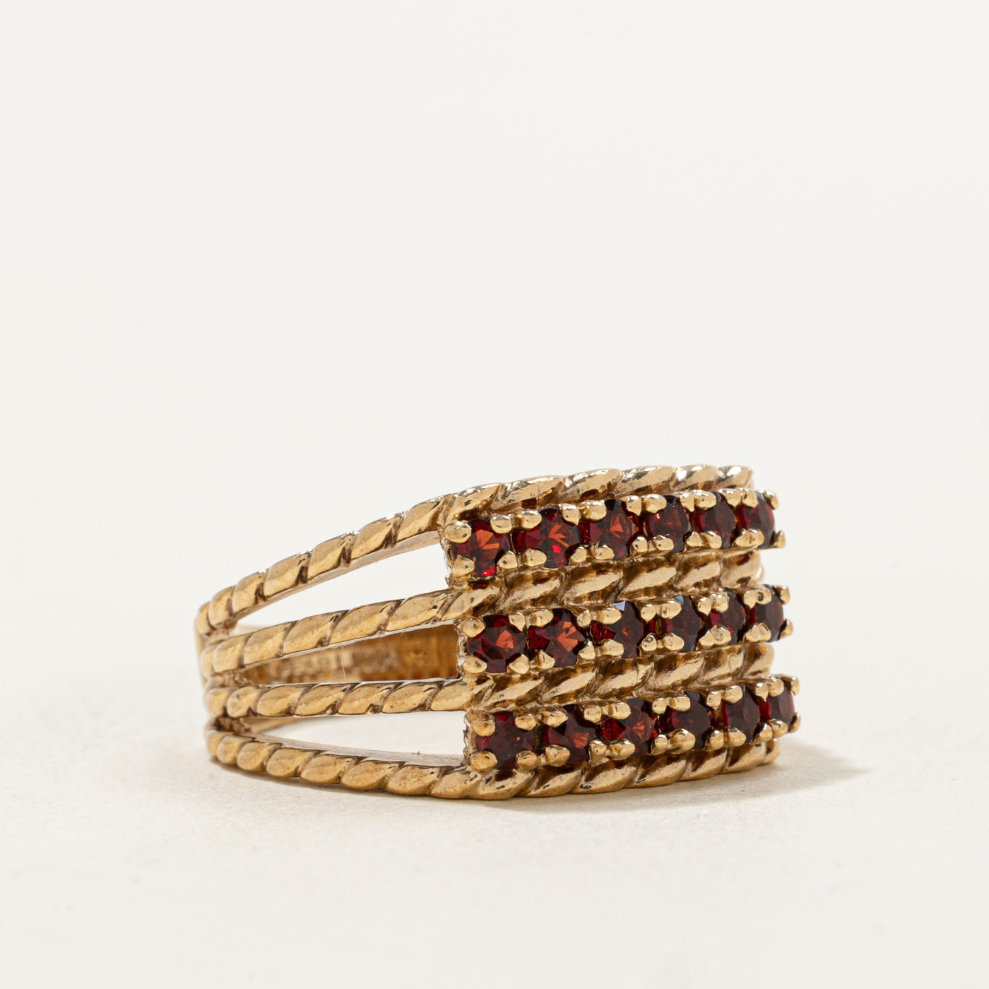 Triple Row Garnet Ring | 0.55ctw | SZ 6.25 |