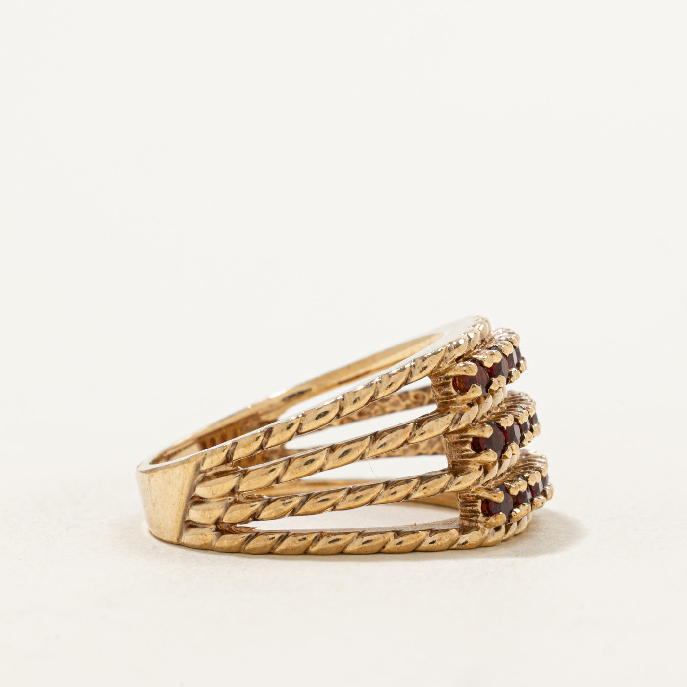 Triple Row Garnet Ring | 0.55ctw | SZ 6.25 |