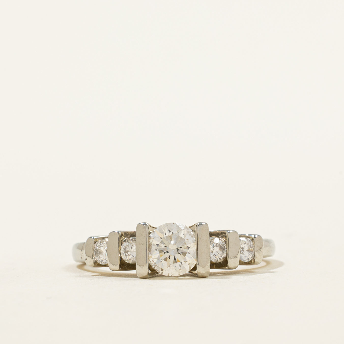 Tension Set Five Stone Diamond Ring | 0.80ctw | SZ 6.75 |