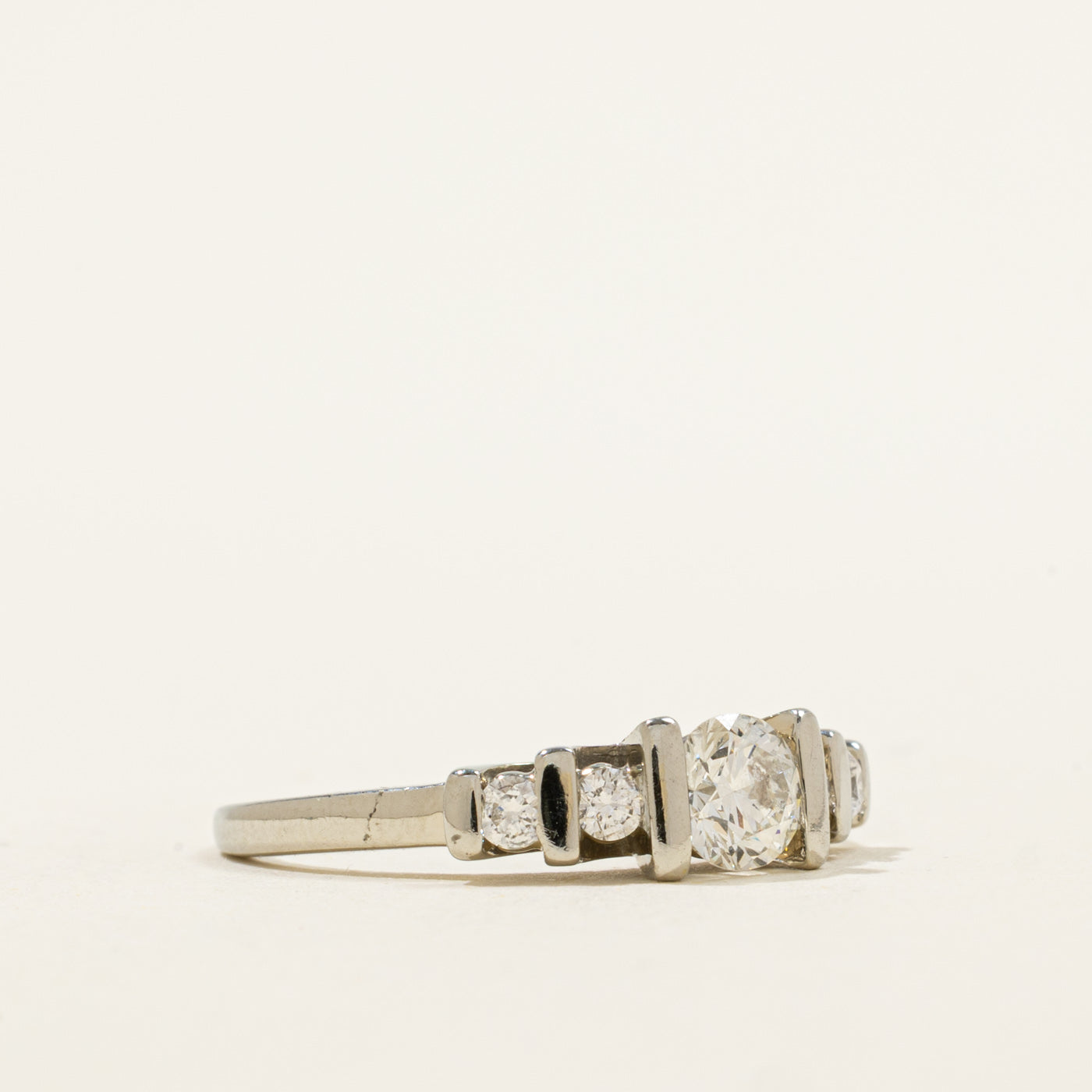Tension Set Five Stone Diamond Ring | 0.80ctw | SZ 6.75 |