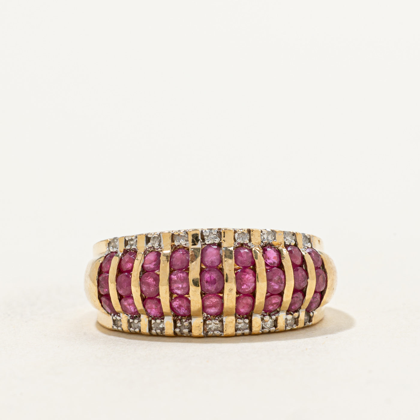 Ruby & Diamond Low Dome Ring | 1.08ctw, 0.09ctw | SZ 6.25 |