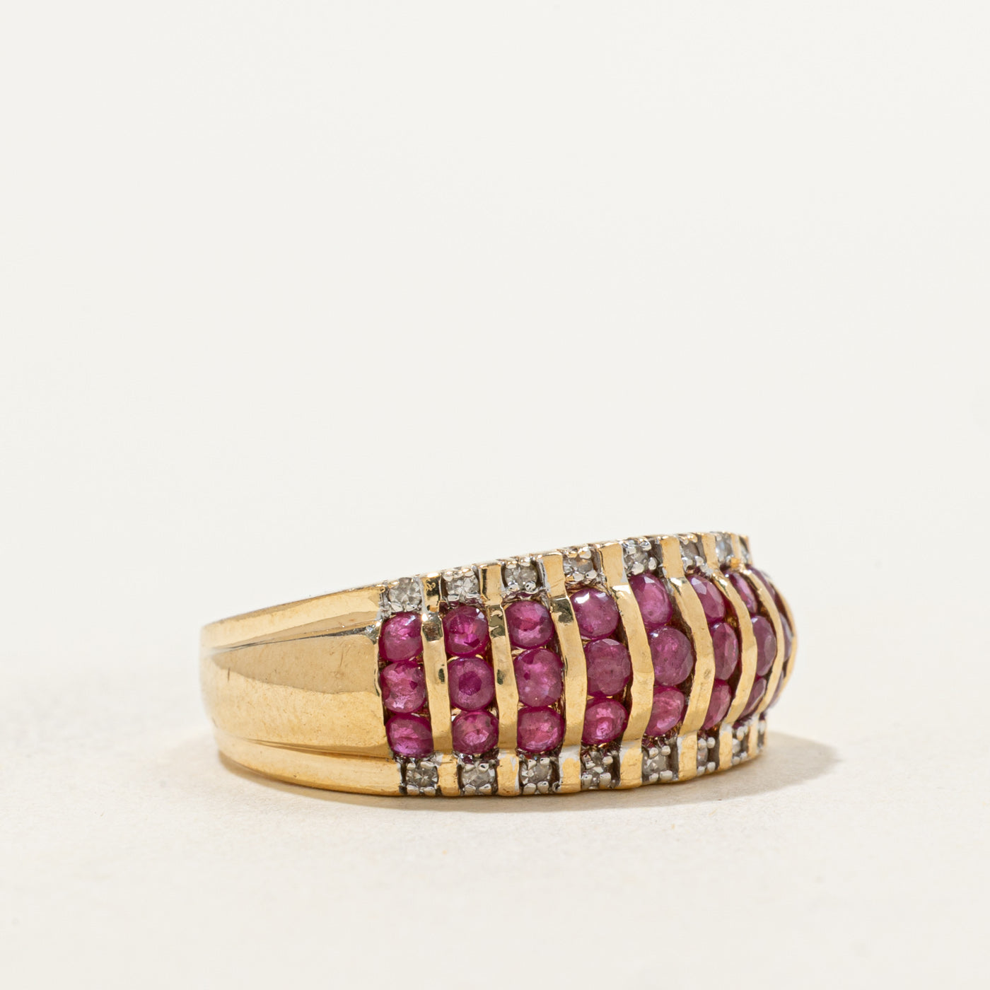 Ruby & Diamond Low Dome Ring | 1.08ctw, 0.09ctw | SZ 6.25 |