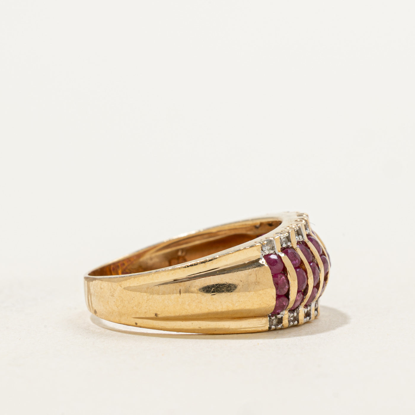 Ruby & Diamond Low Dome Ring | 1.08ctw, 0.09ctw | SZ 6.25 |