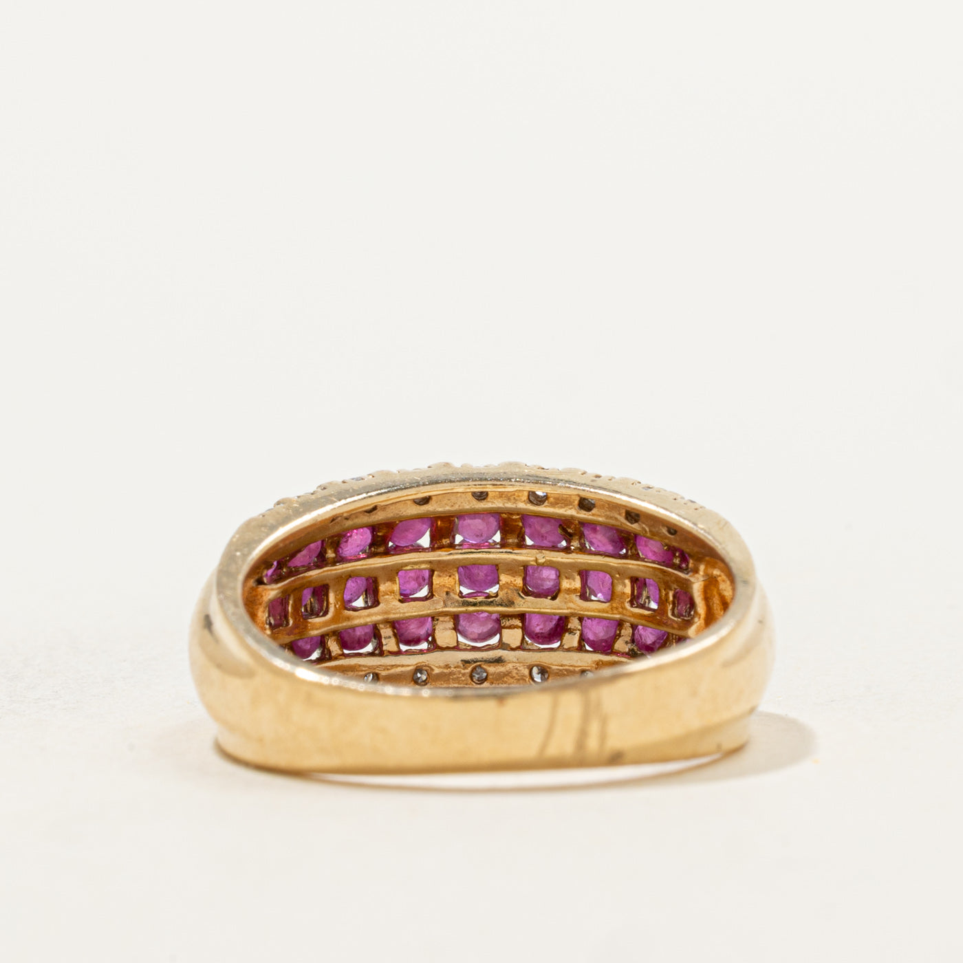 Ruby & Diamond Low Dome Ring | 1.08ctw, 0.09ctw | SZ 6.25 |