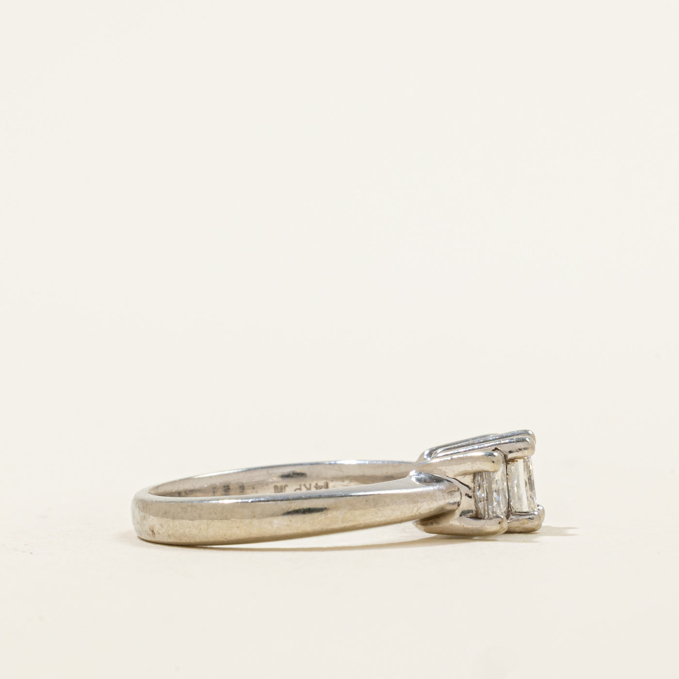 Bague trois diamants princesse | 1,05 ct | Taille 5 | 