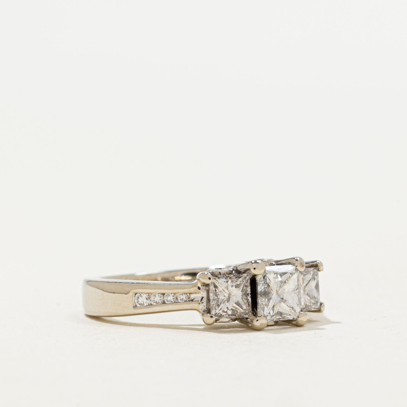 Three Stone Princess Diamond Accent Ring | 1.35ctw | SZ 4.75 |