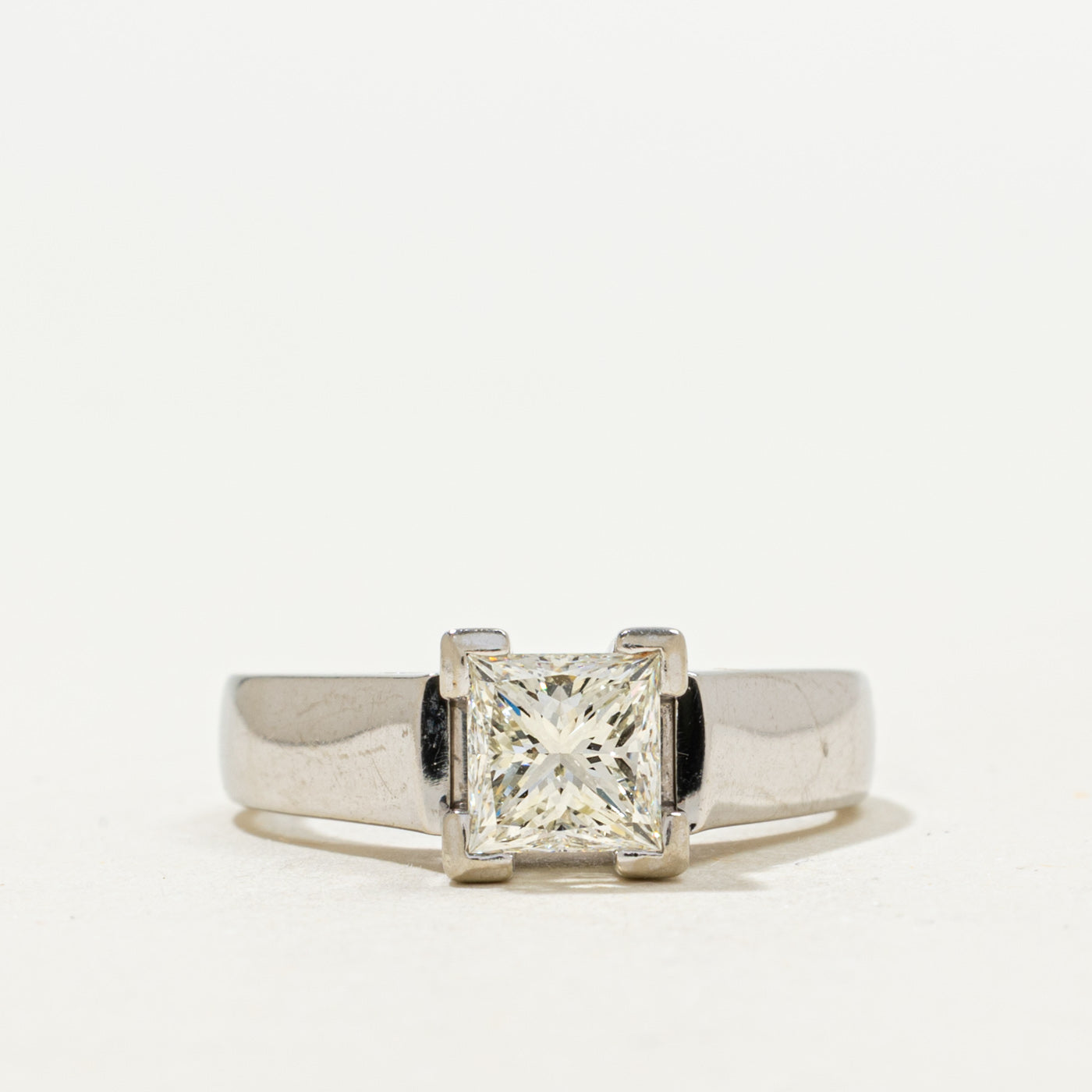 Wide Band Princess Diamond Engagement Ring | 1.01ct | SZ 5.5 |