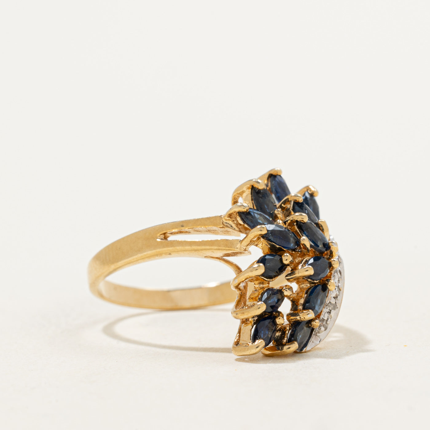 Sapphire & Diamond Cascade Ring | 1.00ctw, 0.03ctw | SZ 6.5 |