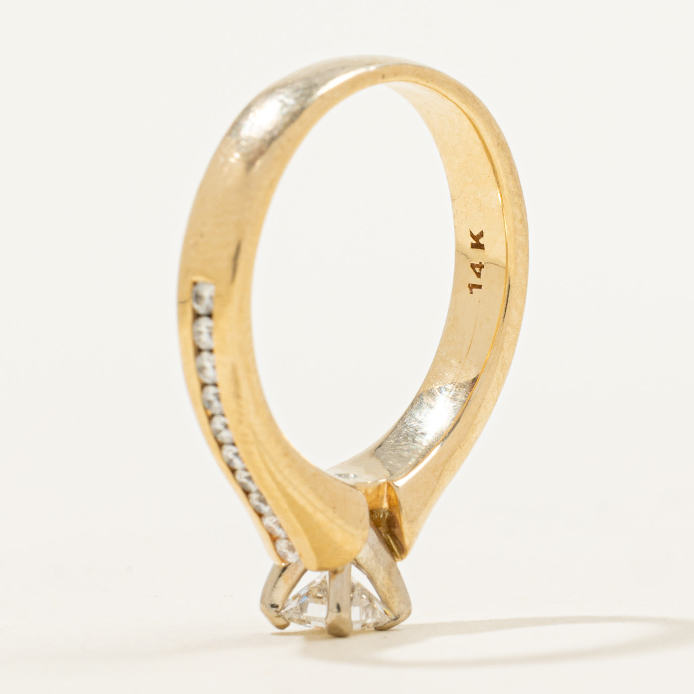 Bague de fiançailles en diamant taille princesse sertie de diamants | 0,50 ct | Taille 5,25 | 