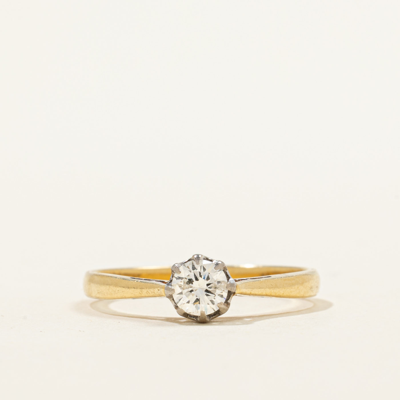Mid Century Solitaire Diamond Engagement Ring | 0.30ct | SZ 7 |